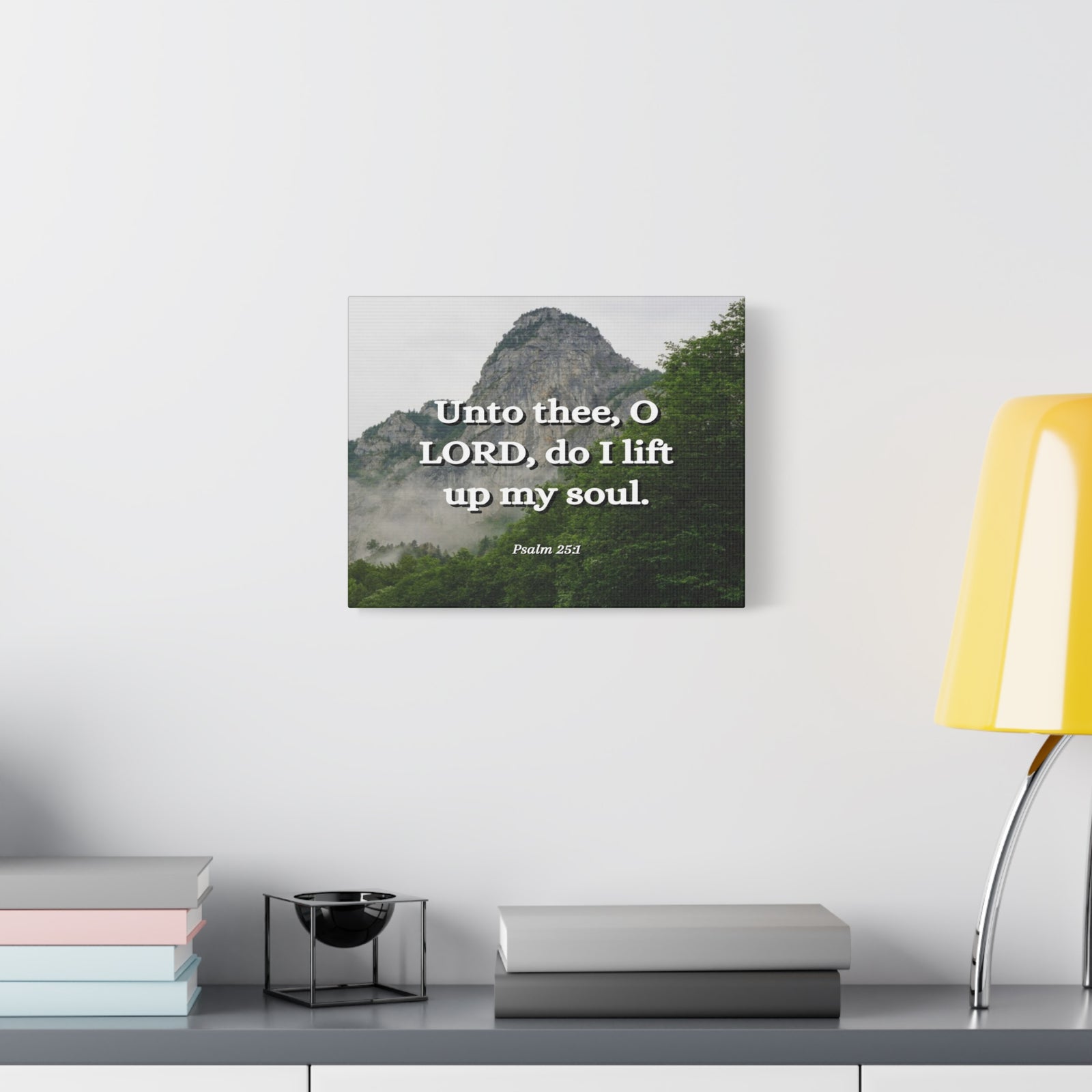 Scripture Canvas Lift Up Psalm 25:1 Christian Wall Art Bible Verse Print Ready to Hang-Express Your Love Gifts