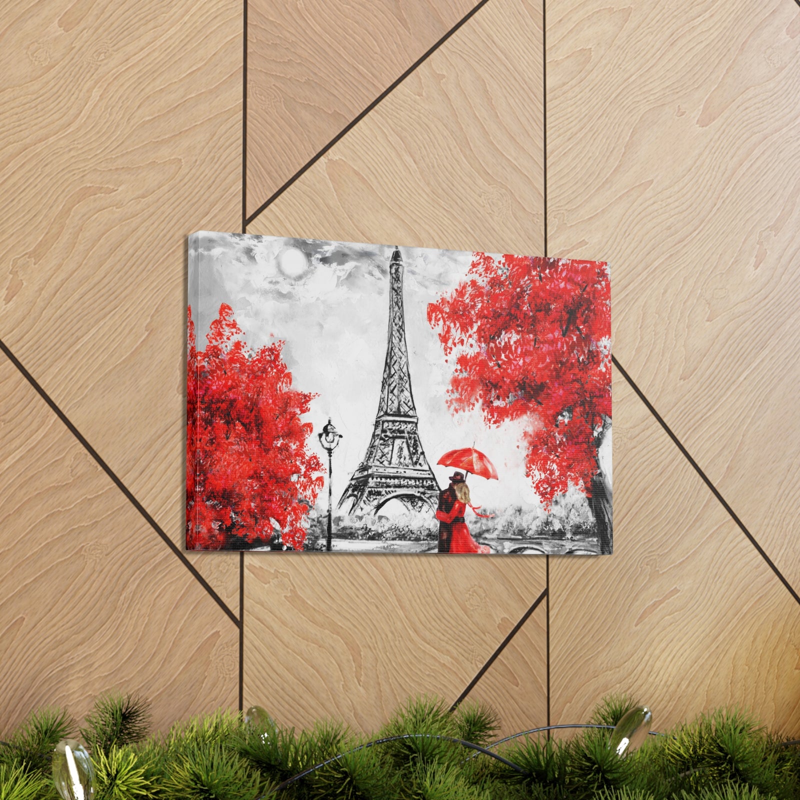 Paris Eiffel Tower Couple France Canvas Artwork High-Quality Breathtaking French City for Home Decor Ready to Hang-Express Your Love Gifts
