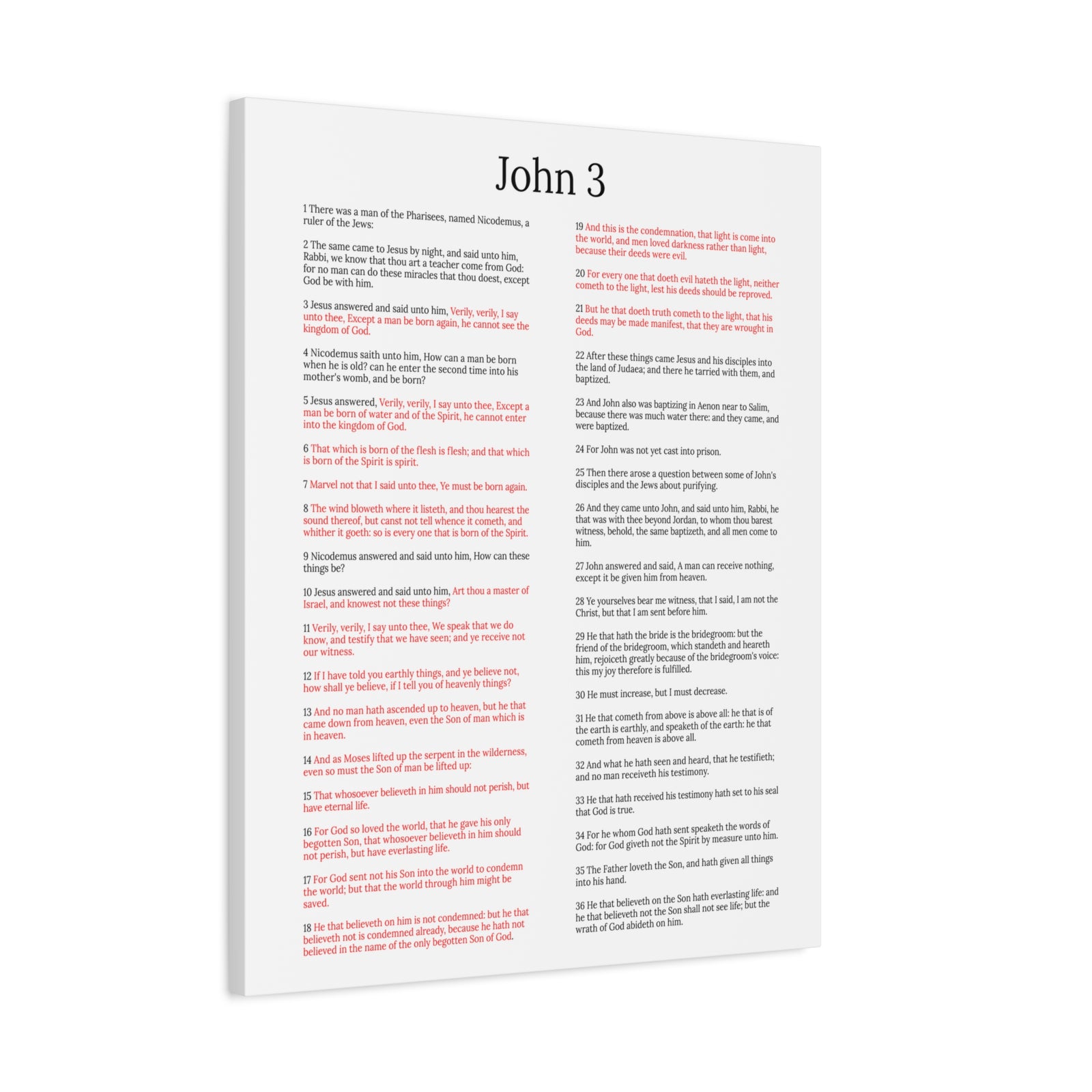 Scripture Walls Jesus and Nicodemus John 3 White Christian Wall Art Print Ready to Hang Unframed-Express Your Love Gifts