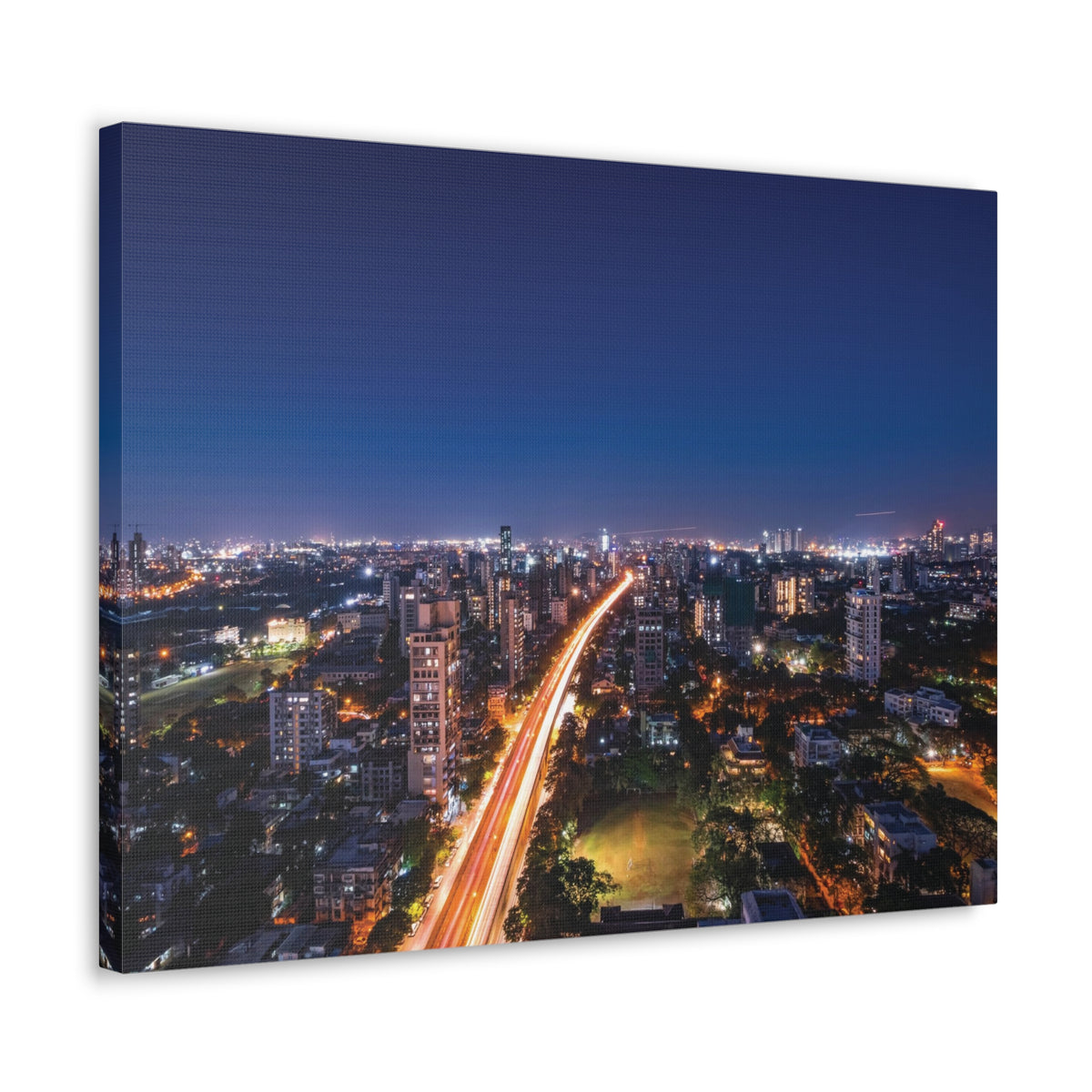 Mumbai Night Skyline Canvas Artwork High-Quality Breathtaking Stunning Cityscape for Home Decor Ready to Hang-Express Your Love Gifts