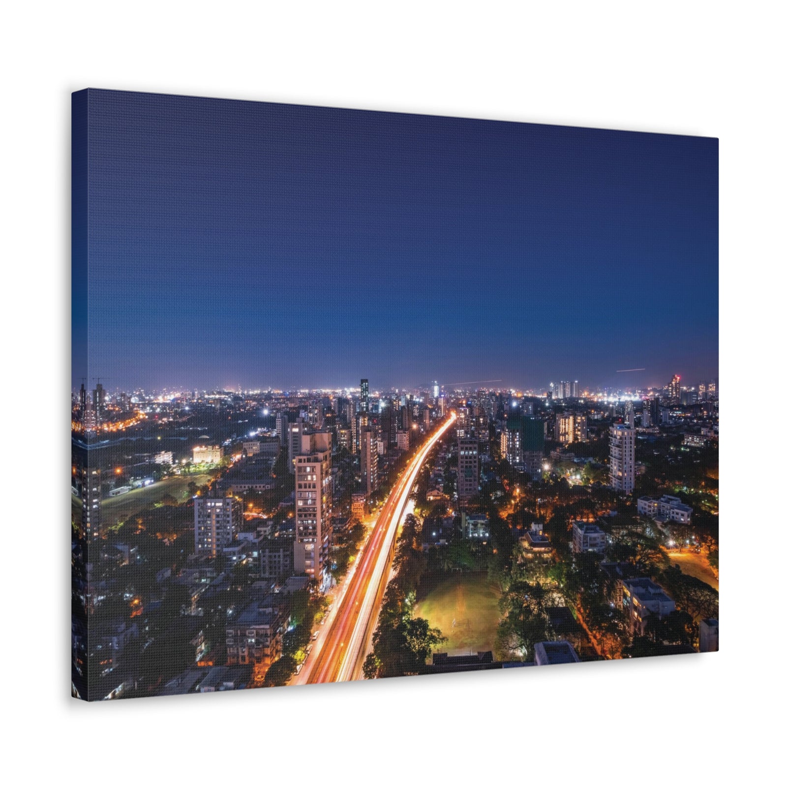 Mumbai Night Skyline Canvas Artwork High-Quality Breathtaking Stunning Cityscape for Home Decor Ready to Hang-Express Your Love Gifts