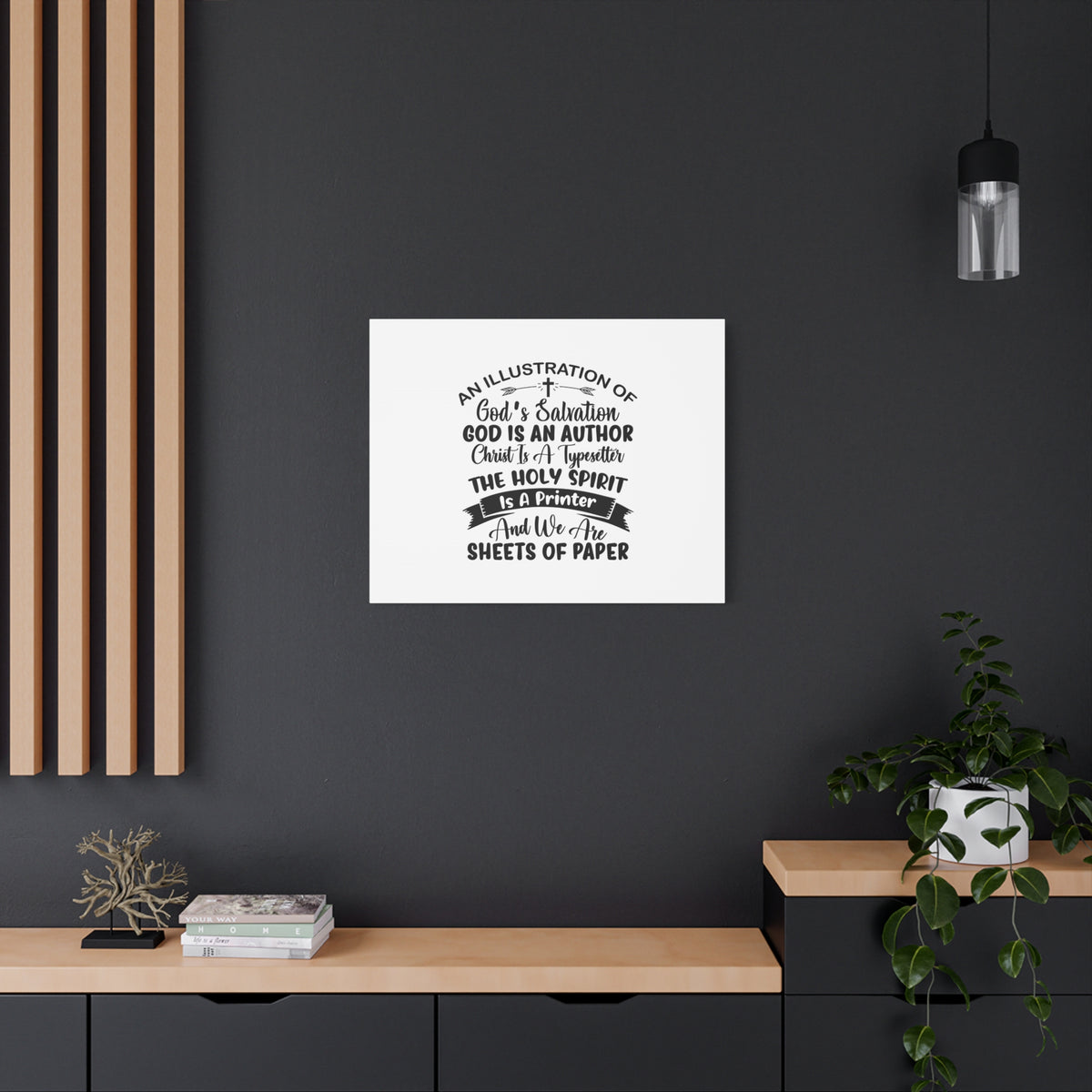 Scripture Canvas God Is An Author Psalm 62:1 Christian Wall Art Bible Verse Print Ready to Hang-Express Your Love Gifts