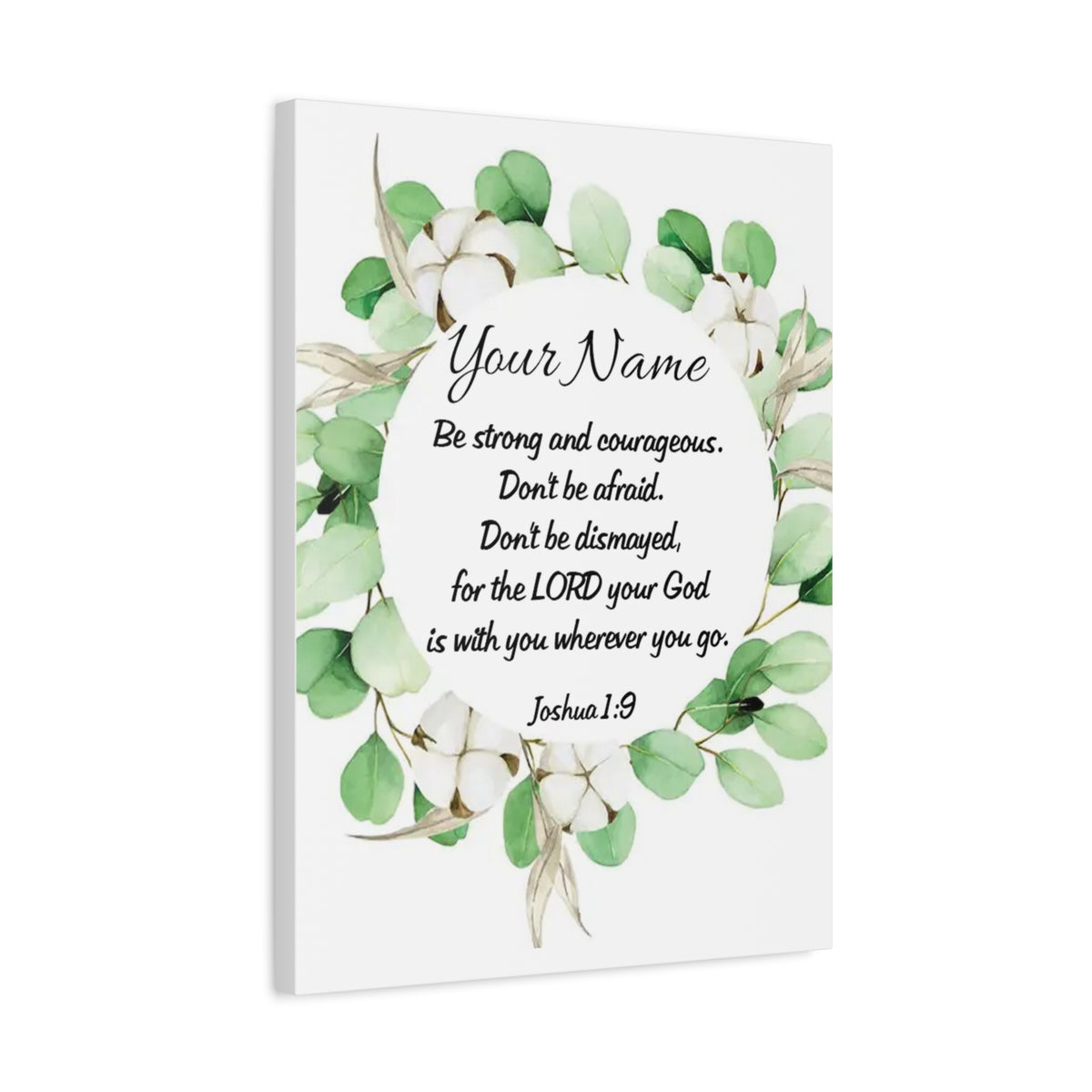 Scripture Walls Personalized Joshua 1:9 Bible Chapter Canvas Christian Wall Art Ready to Hang-Express Your Love Gifts