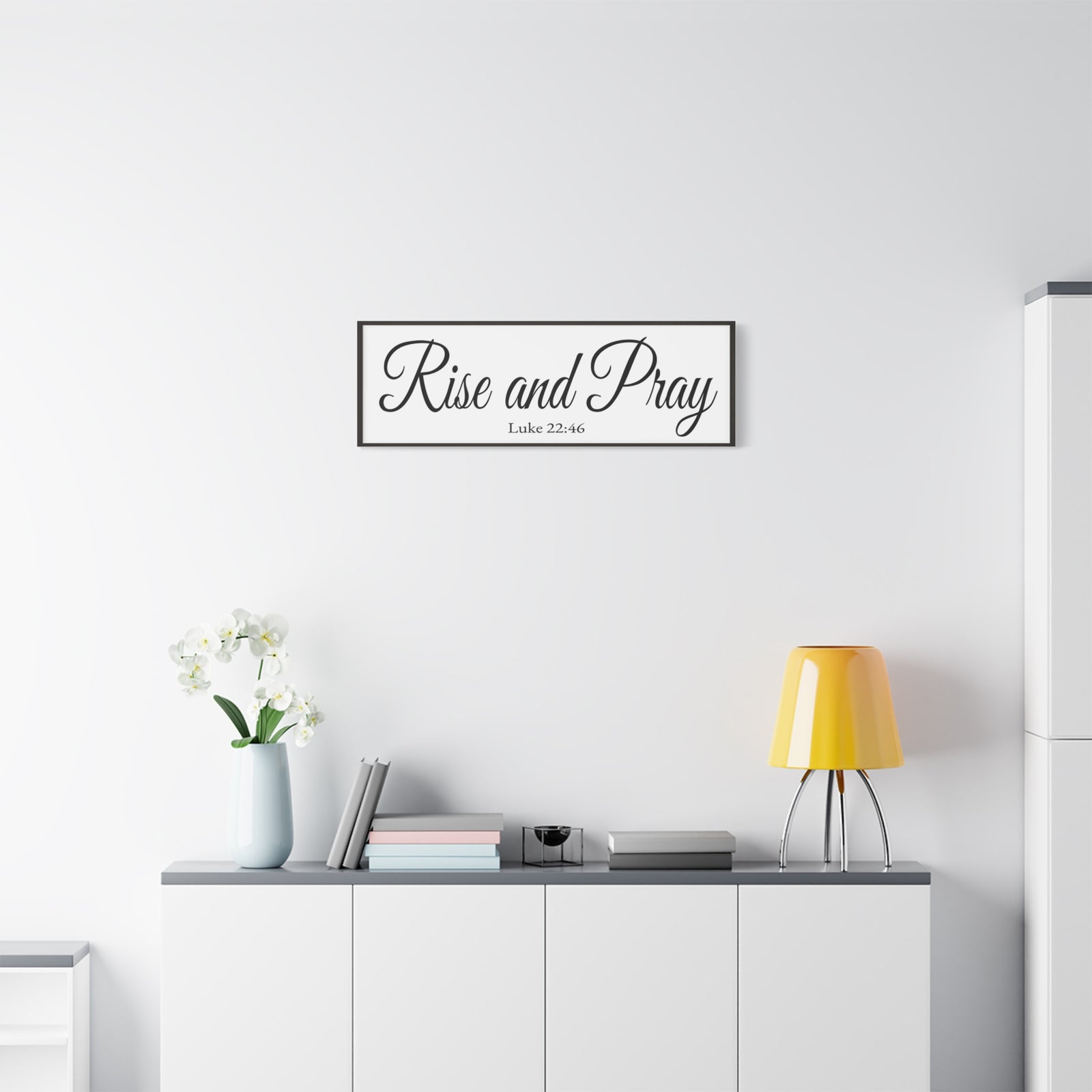 Scripture Walls Luke 22:46 White Bible Verse Canvas Christian Wall Art Ready to Hang Unframed-Express Your Love Gifts