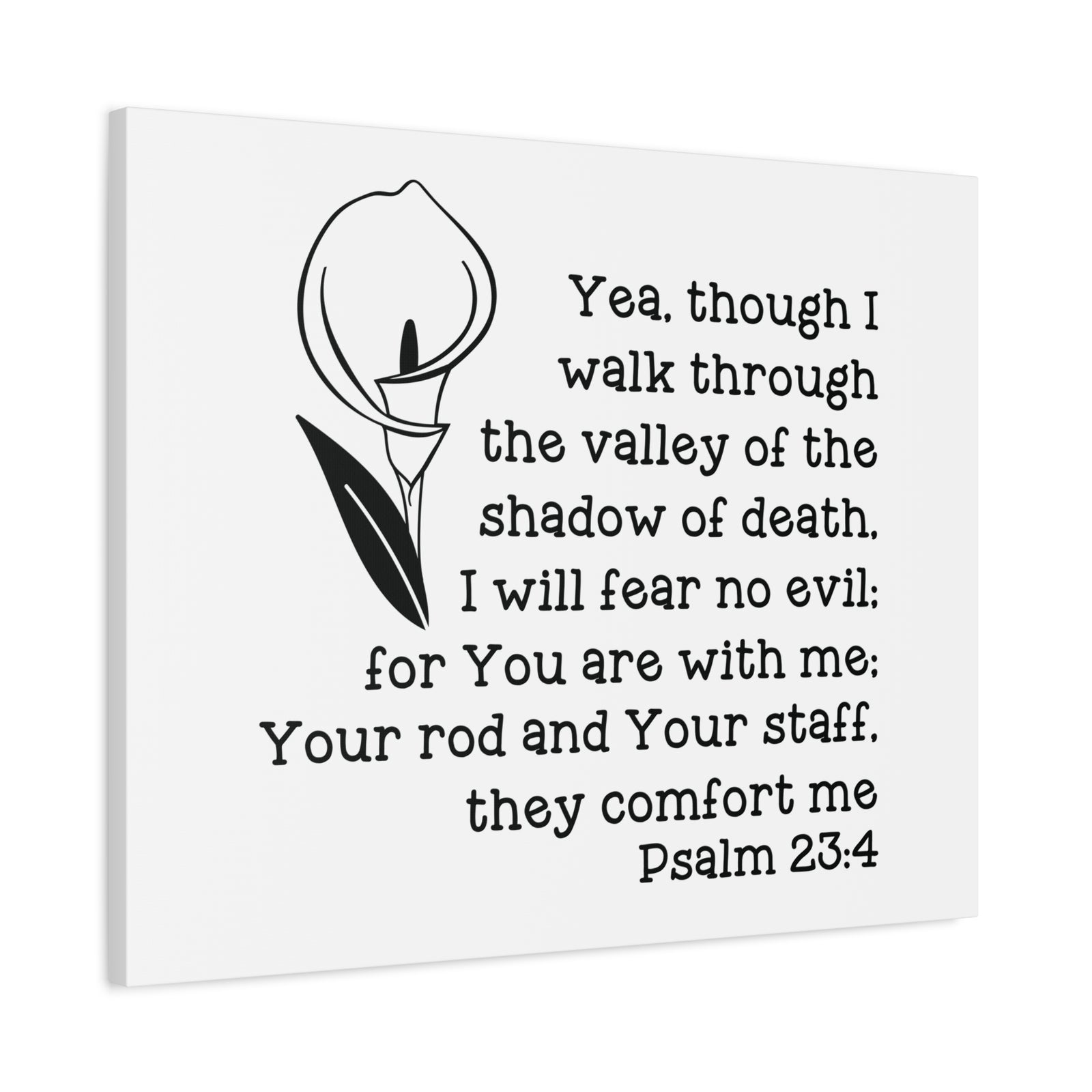 Scripture Canvas They Comfort Me Psalm 23:4 Christian Wall Art Bible Verse Print Ready to Hang-Express Your Love Gifts