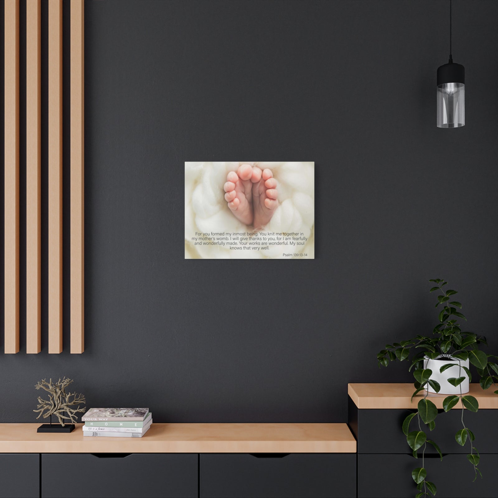 Bible Verse Canvas Fearfully and Wonderfully Made Psalm 139:13-14 WEB Wall Art Christian Home Decor-Express Your Love Gifts
