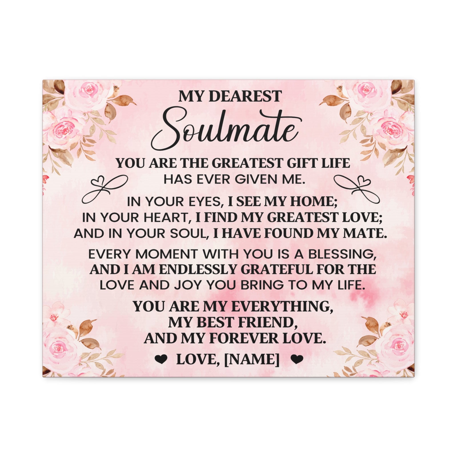 Personalized You Are The Greatest Gift Romantic Inspirational Print Ready to Hang Artwork Unframed-Express Your Love Gifts
