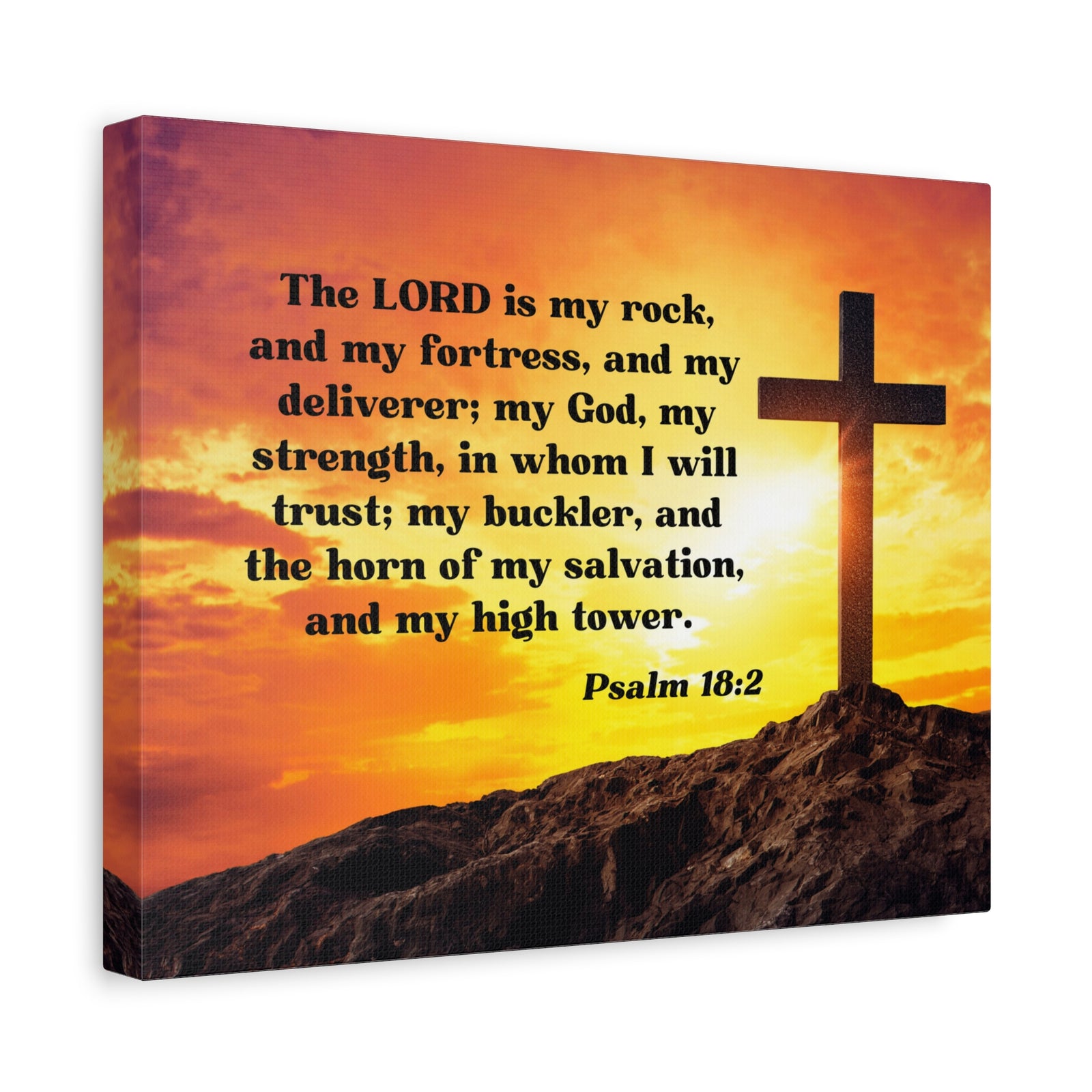 Scripture Walls My God Psalm 18:2 Bible Verse Canvas Christian Wall Art Ready to Hang-Express Your Love Gifts