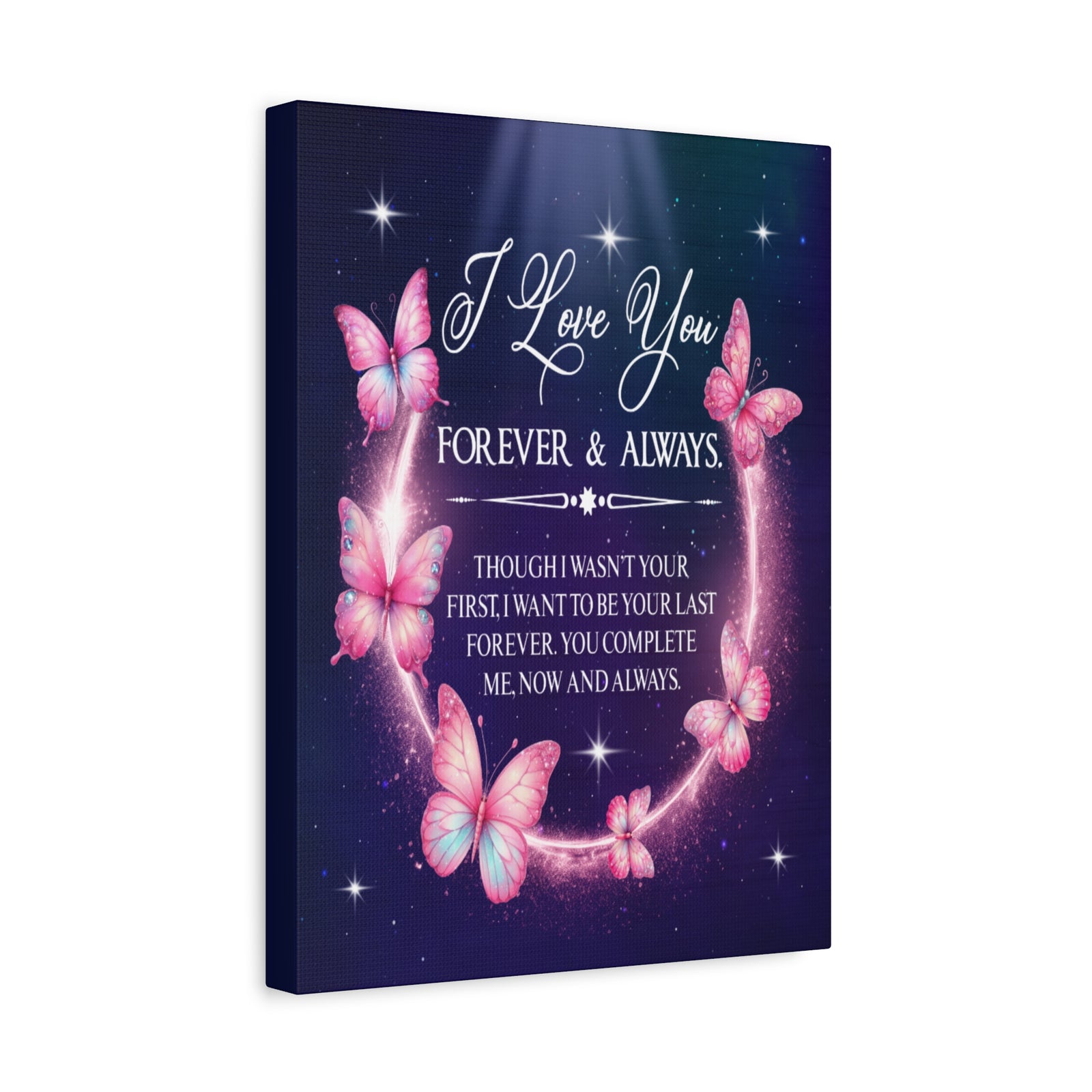 To My Wife Forever & Always Butterfly Canvas Wall Art – Romantic Gift for Eternal Love-Express Your Love Gifts
