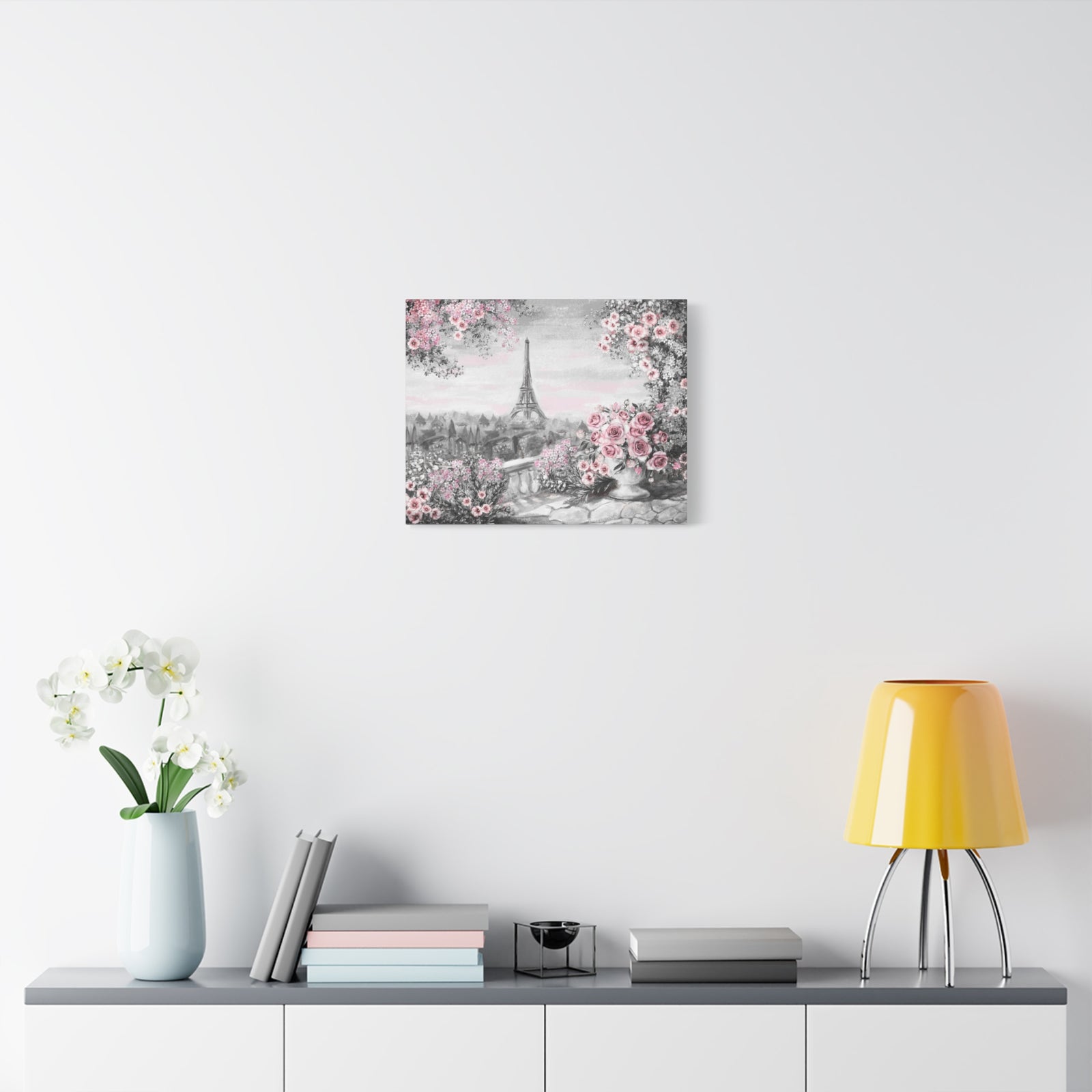 Paris Pink Rose France Canvas Artwork High-Quality Breathtaking French City for Home Decor Ready to Hang-Express Your Love Gifts