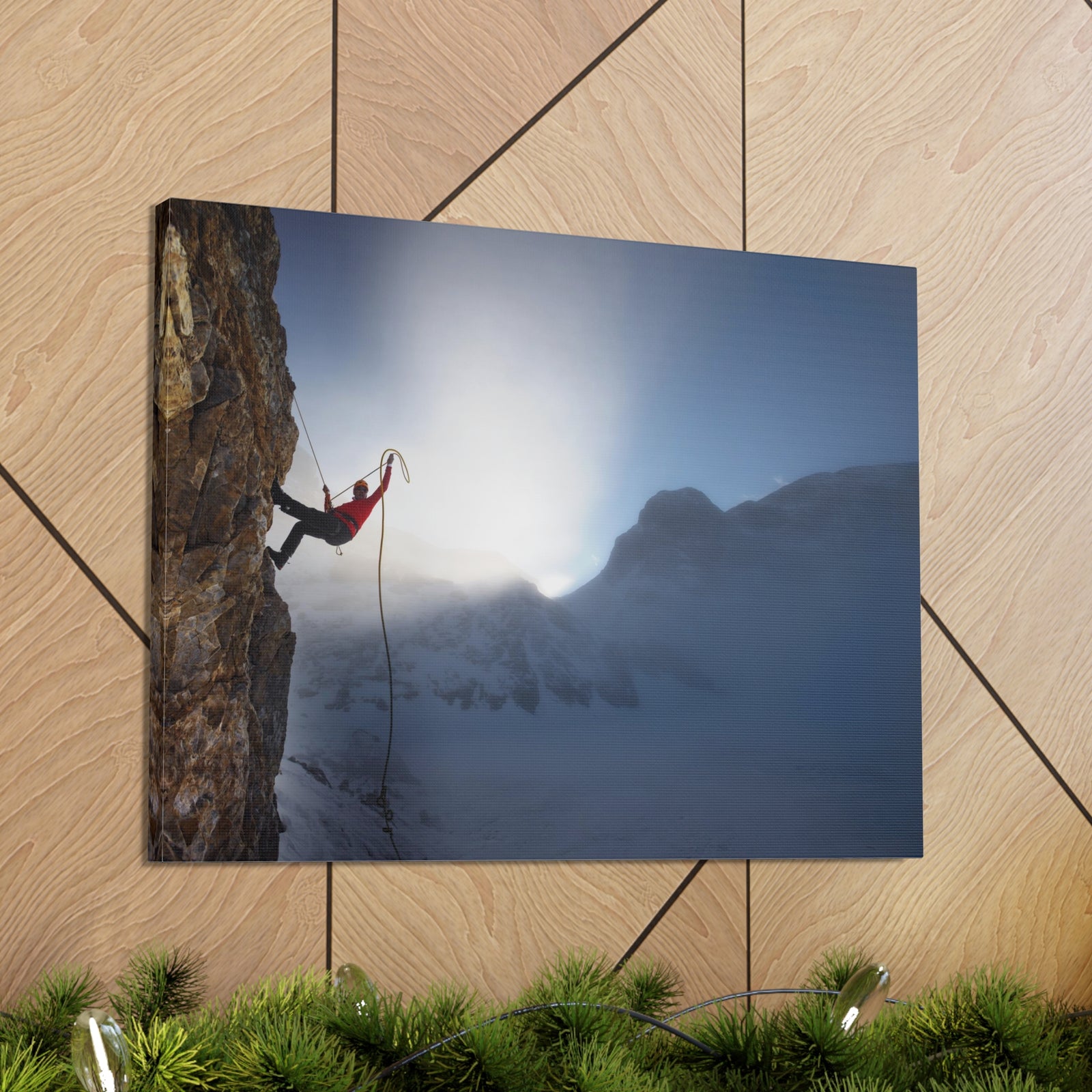 Mountain Rock Climbing Nature Wilderness Photography Canvas Wall Art for Home Decor Ready-to-Hang-Express Your Love Gifts