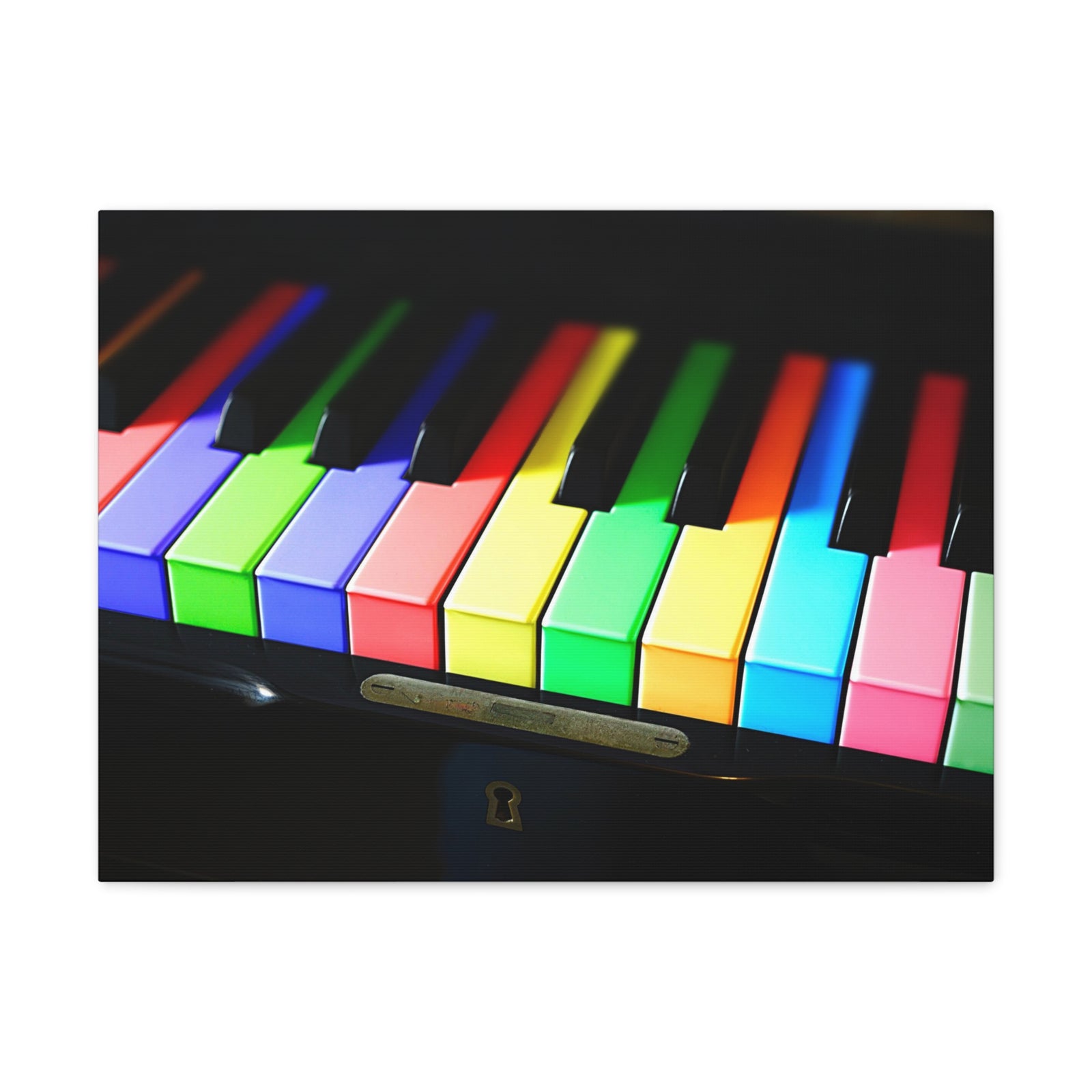 Piano Keys Painted in Color Music Lover's Delight Piano Keyboard Canvas Wall Art for Home Decor Ready-to-Hang-Express Your Love Gifts
