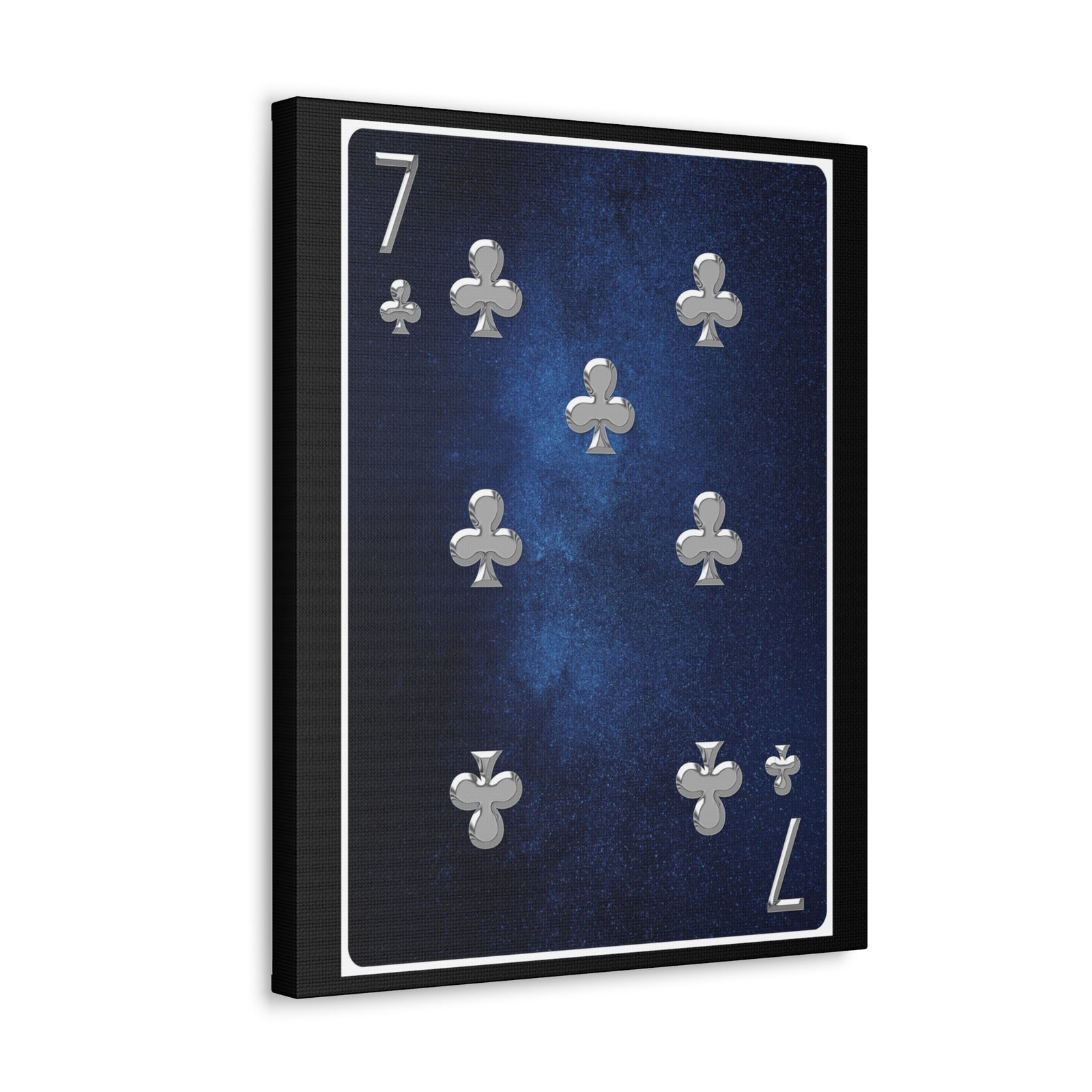 Seven Of Clubs Space Background Playing Card Canvas Wall Art for Home Decor Ready-to-Hang-Express Your Love Gifts