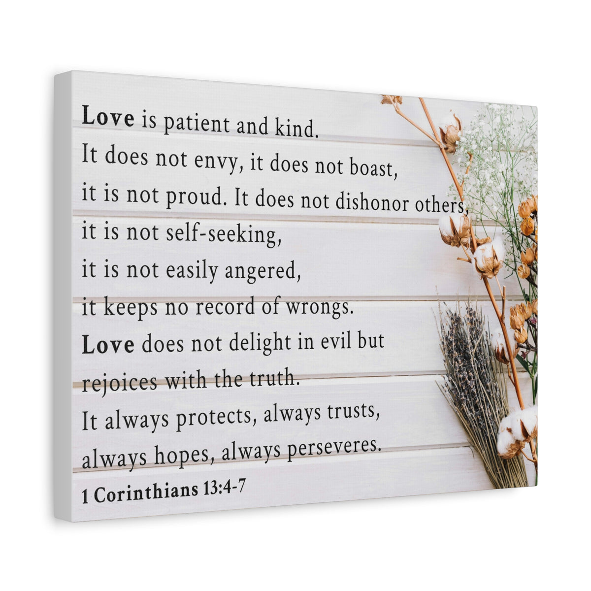 Scripture Walls Love is 1 Corinthians 13:4-7 Bible Verse Canvas Christian Wall Art Ready to Hang Unframed-Express Your Love Gifts