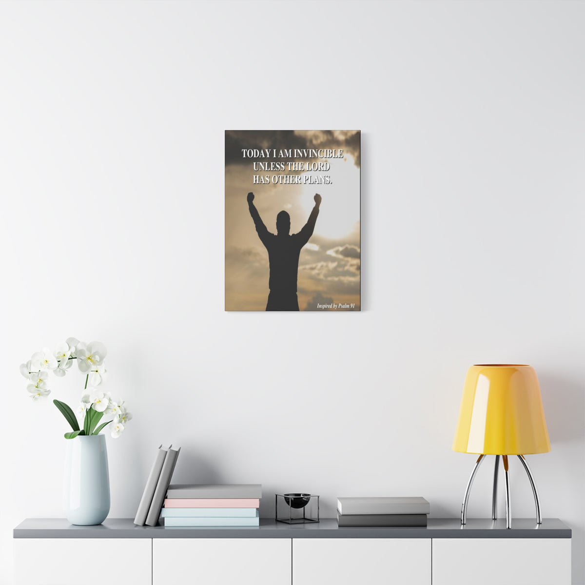 Scripture Walls Today I Am Invincible Canvas Psalm 91 Bible Verse Canvas Christian Wall Art Ready to Hang-Express Your Love Gifts