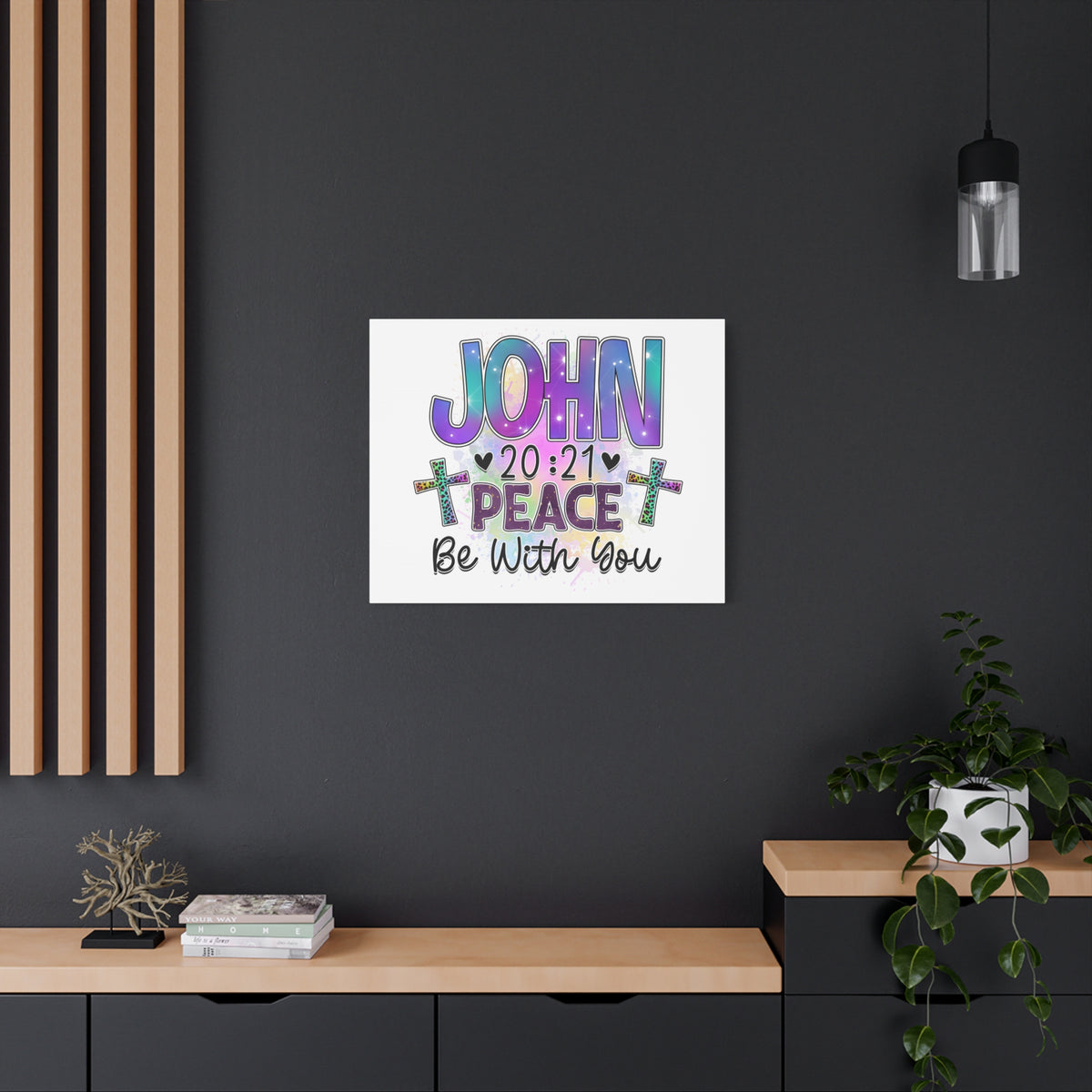 Scripture Walls John 20:21 Peace Be With You Bible Verse Canvas Christian Wall Art Ready to Hang Unframed-Express Your Love Gifts