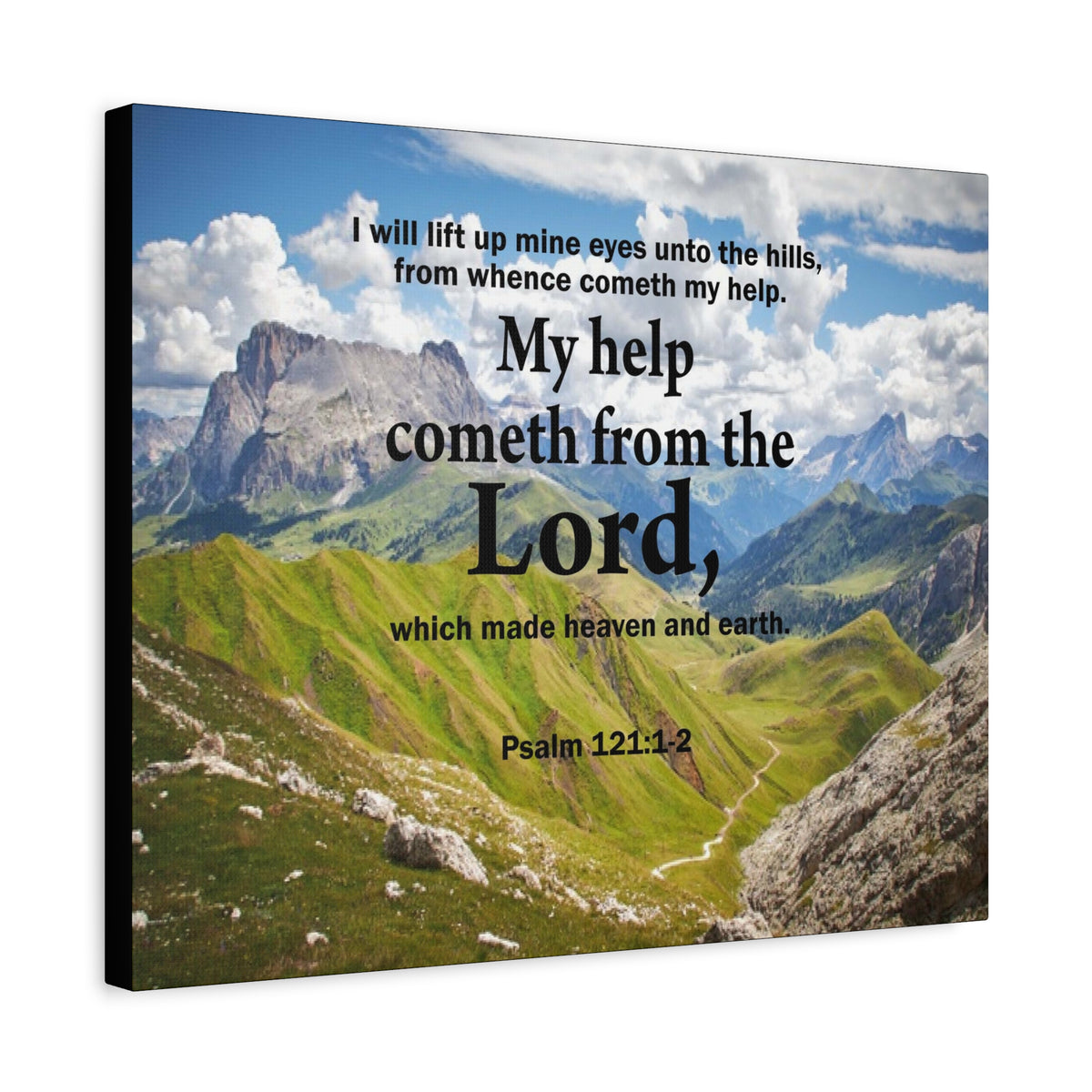 Bible Verse Canvas My Help is God Psalm 121:1-2 Wall Art Christian Home Decor-Express Your Love Gifts