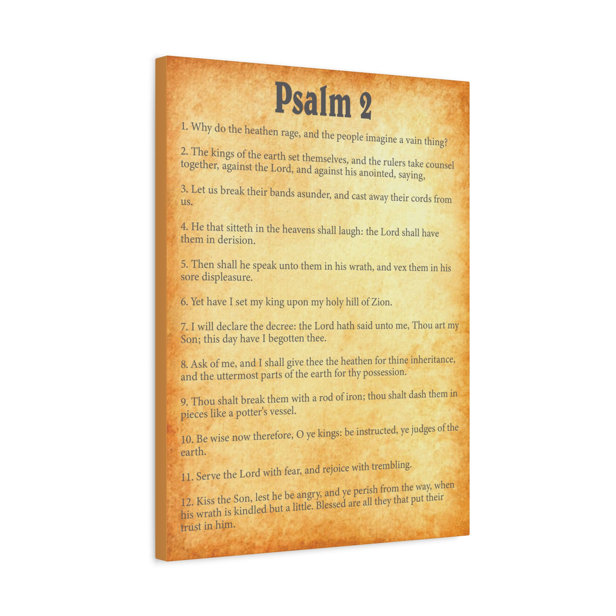 Scripture Walls Psalm 2 Gold Bible Chapter Canvas Christian Wall Art Ready to Hang-Express Your Love Gifts