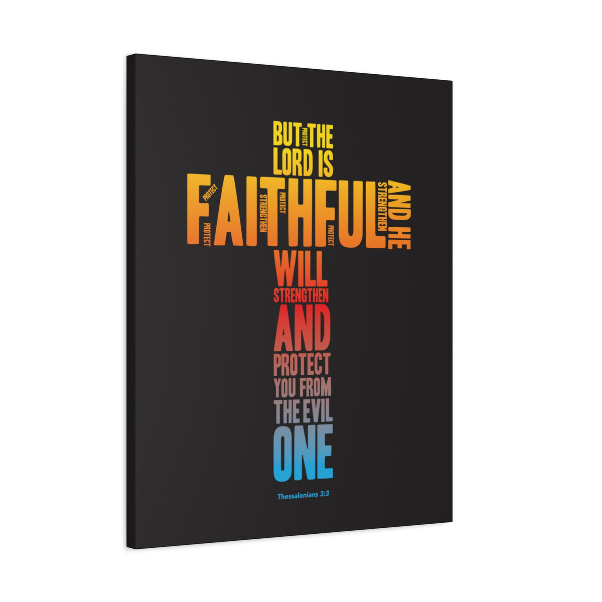 Scripture Canvas Protect You From Evil Thessalonian 3:3 Christian Wall Art Bible Verse Print Ready to Hang-Express Your Love Gifts