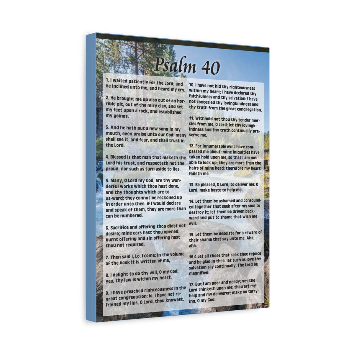 Scripture Canvas My Deliverer Heard Me Psalm 40 Colored Christian Wall Art Print Ready to Hang-Express Your Love Gifts