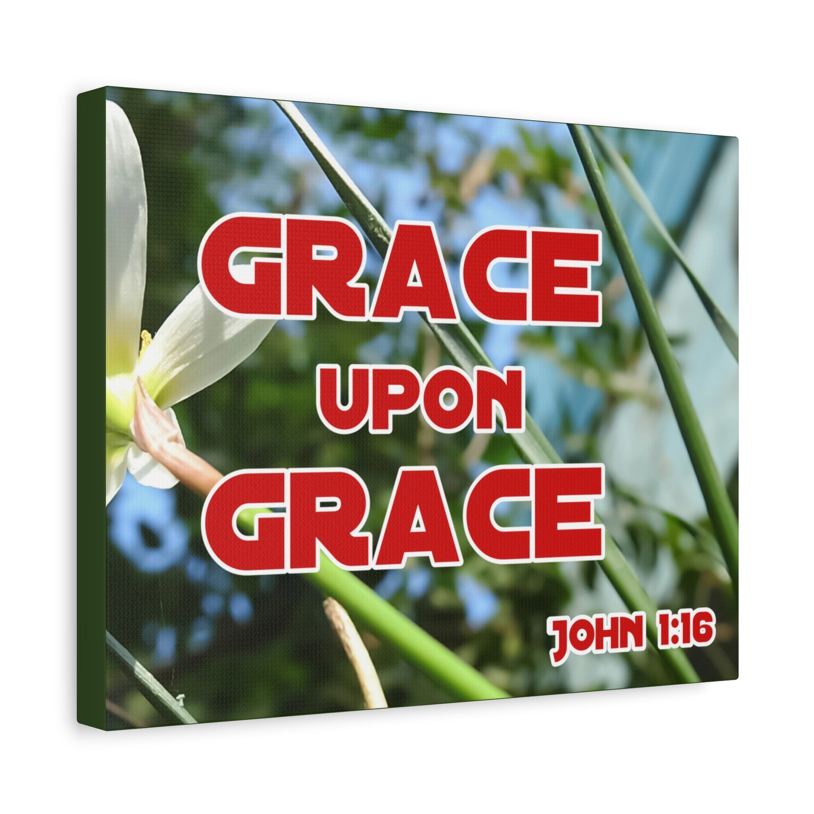 Scripture Walls Grace Upon Grace John 1:16 Bible Verse Canvas Christian Wall Art Ready to Hang-Express Your Love Gifts