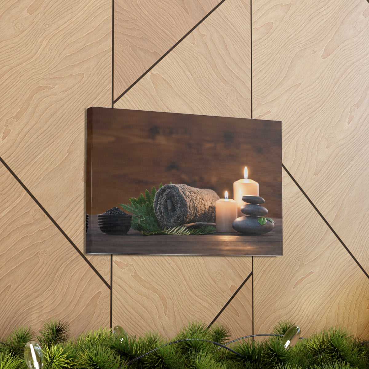 Towel on Fern Forest Floral Nature Photography Canvas Wall Art for Home Decor Ready-to-Hang-Express Your Love Gifts