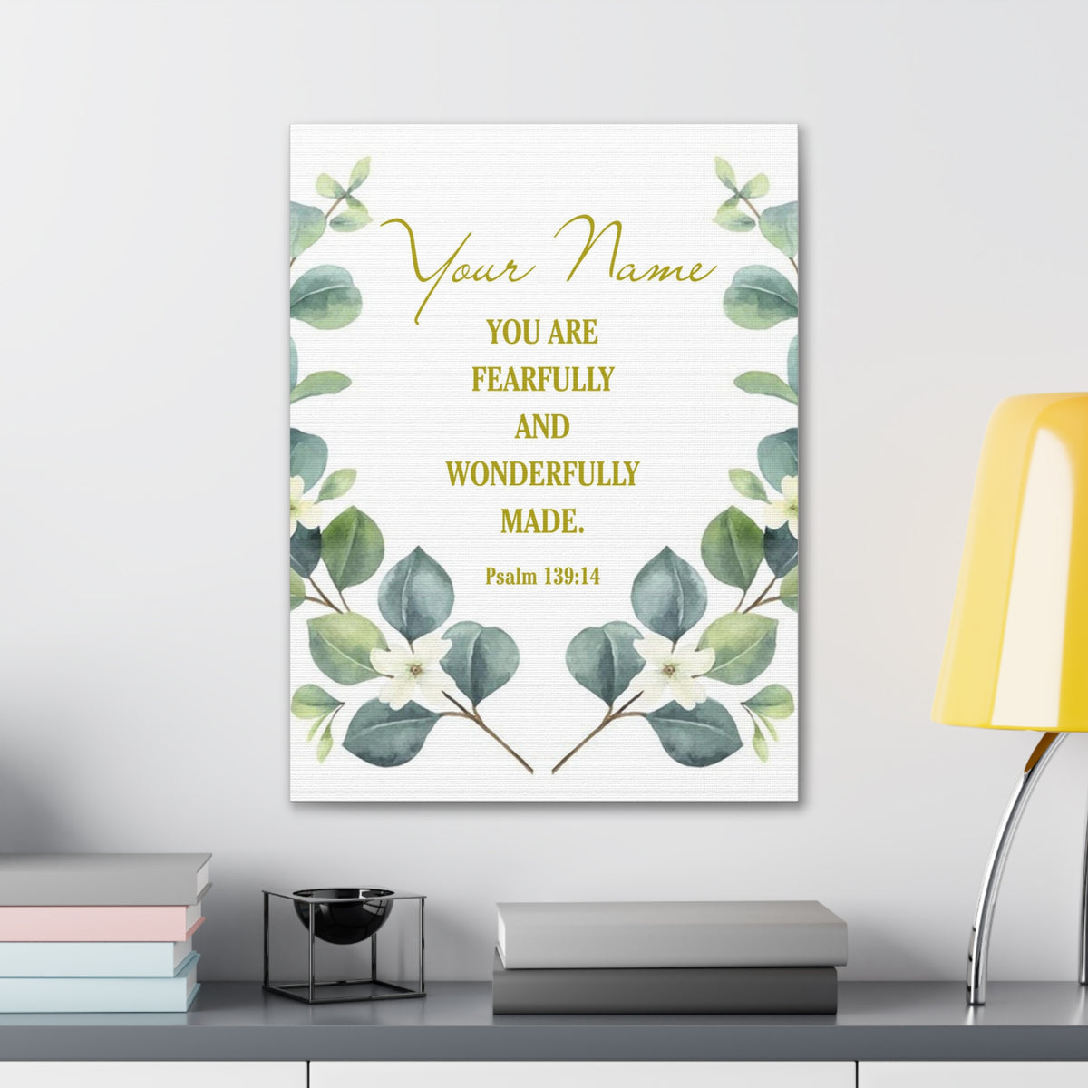 Personalized Psalm 139:14 Bible Verse Canvas Christian Wall Art Ready to Hang-Express Your Love Gifts