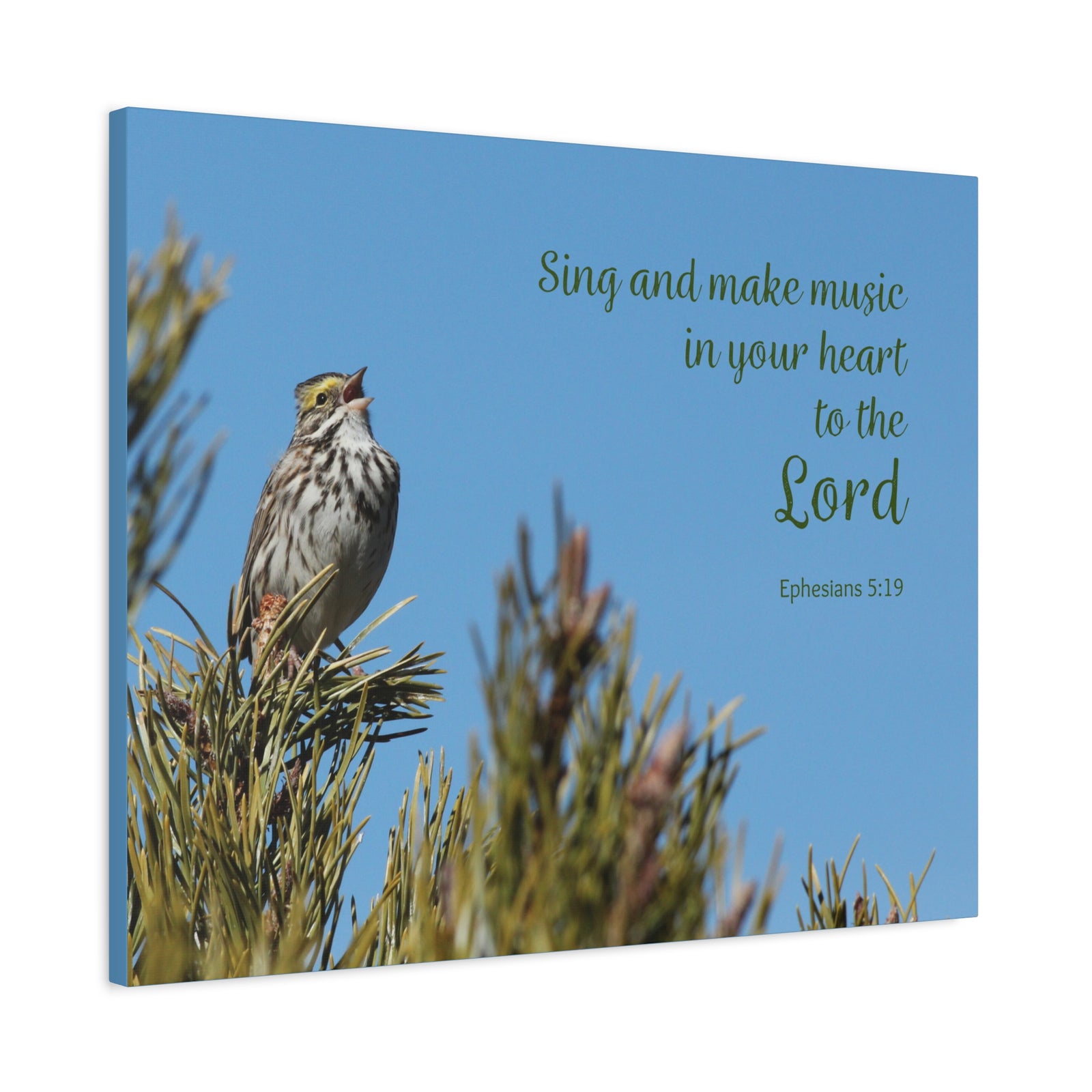 Scripture Canvas In Your Heart Ephesians 5:19 Christian Wall Art Bible Verse Print Ready to Hang-Express Your Love Gifts