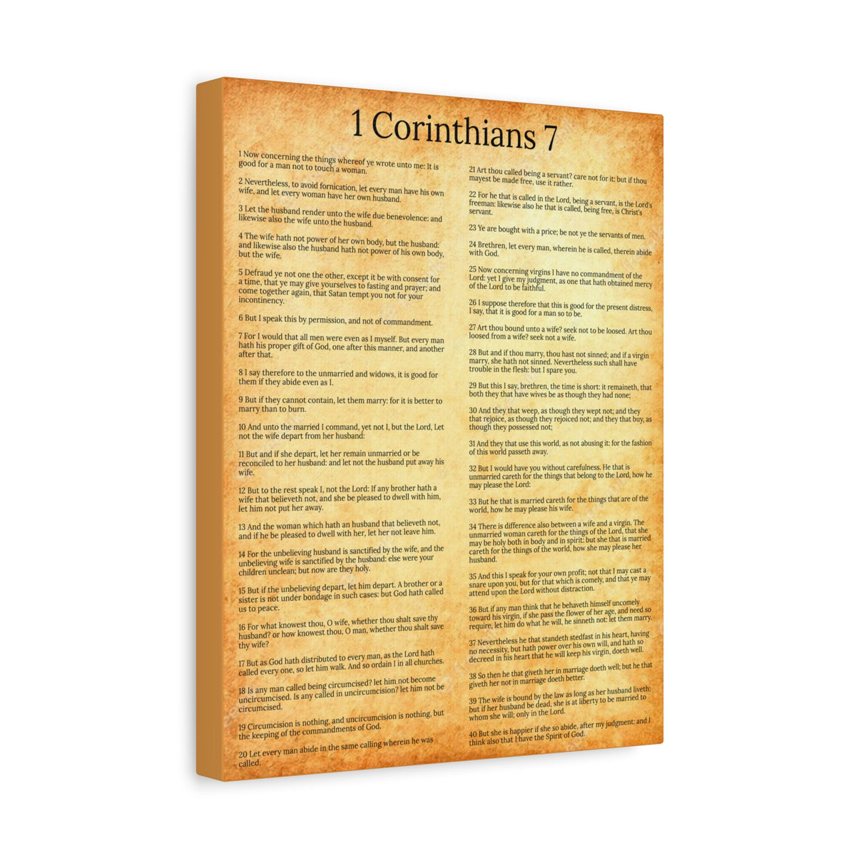 Scripture Walls 1 Corinthians 7 Marriage Chapter Gold Christian Wall Art Print Ready to Hang Unframed-Express Your Love Gifts