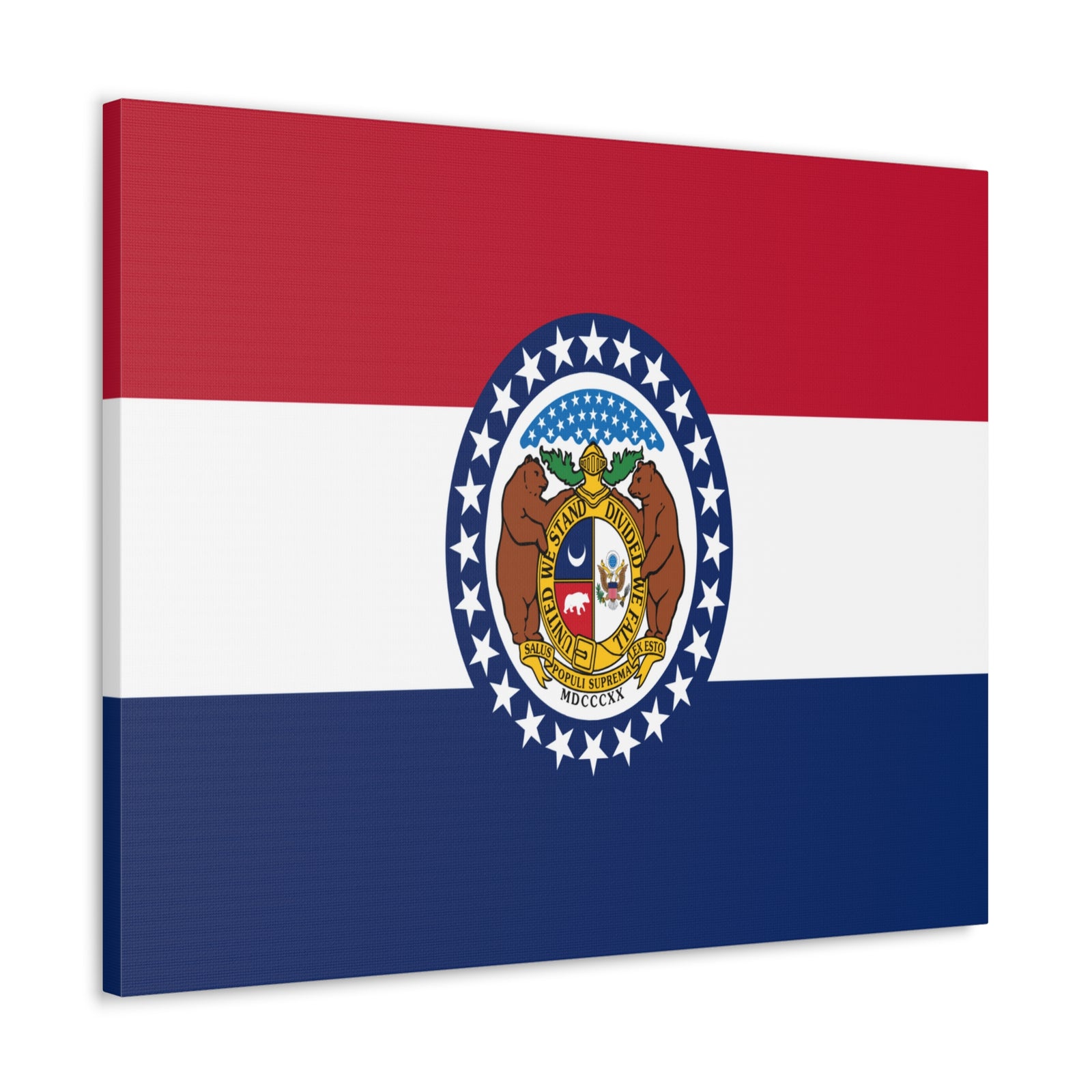 Missouri Stage Flag Canvas Vibrant Wall Art Unframed Home Decor-Express Your Love Gifts