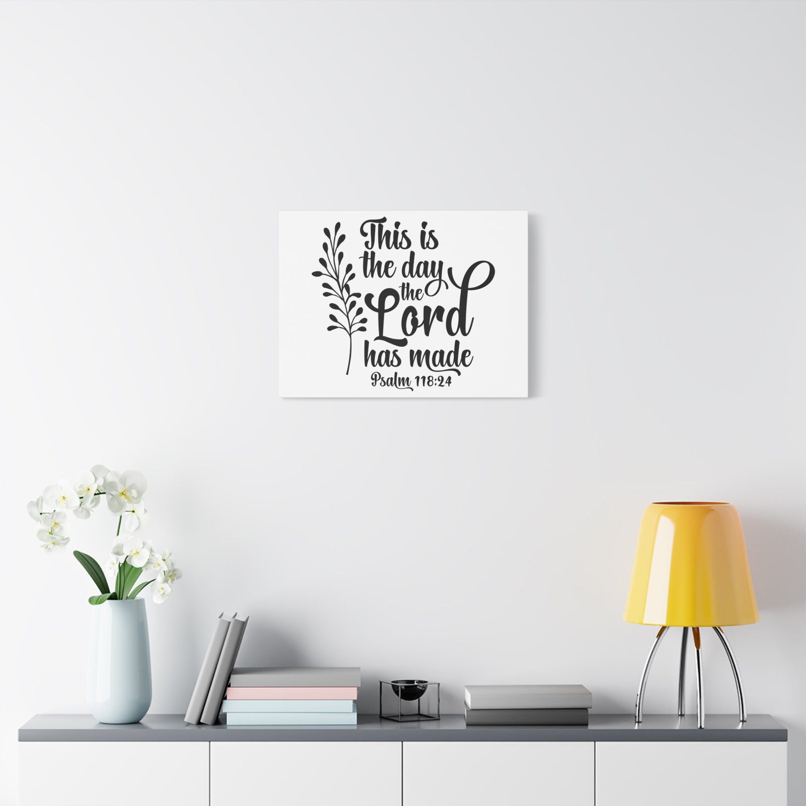 Scripture Canvas The Day The Lord Has Made Psalm 118:24 Christian Wall Art Bible Verse Print Ready to Hang-Express Your Love Gifts