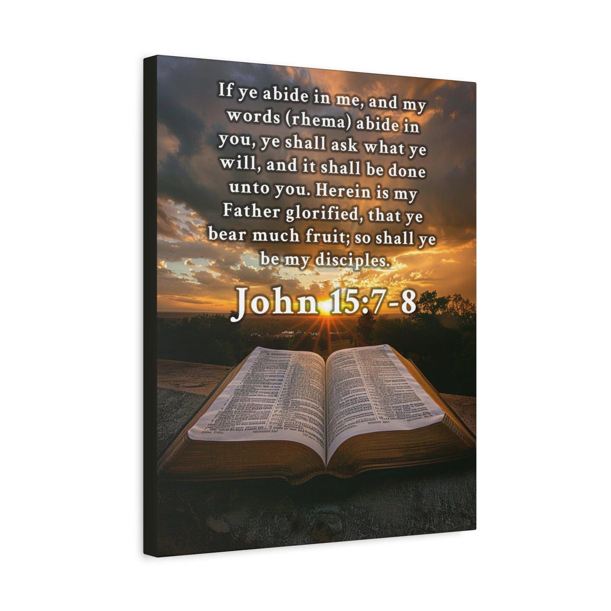Scripture Walls John 15:7-8 KJV Bible Verse Canvas Christian Wall Art Ready to Hang Unframed-Express Your Love Gifts