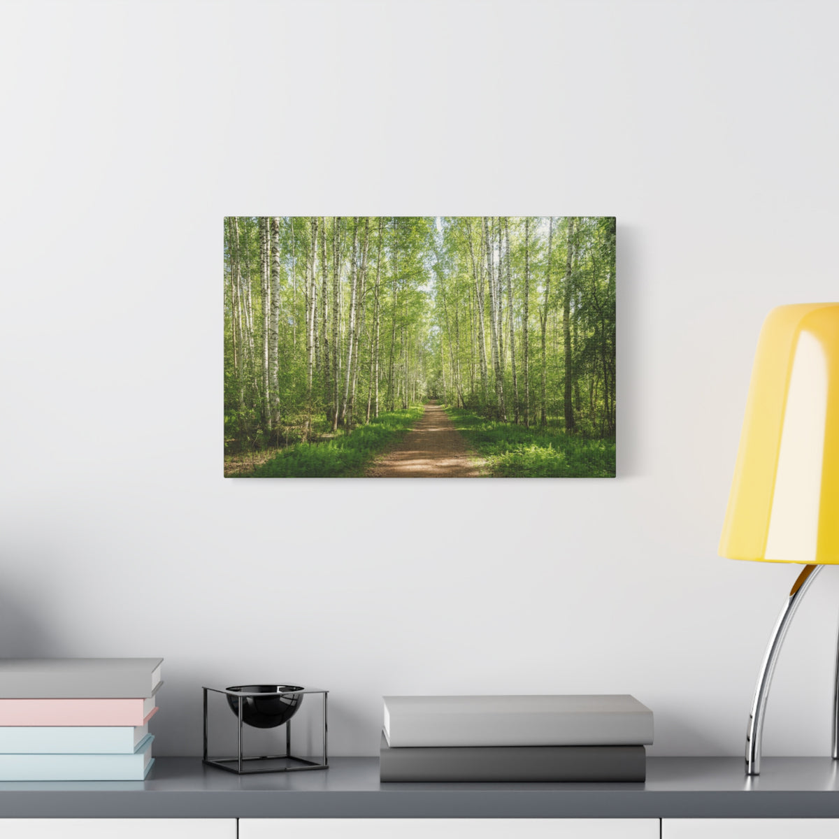 Forest Path Green Tree Nature Wilderness Photography Canvas Wall Art for Home Decor Ready-to-Hang-Express Your Love Gifts