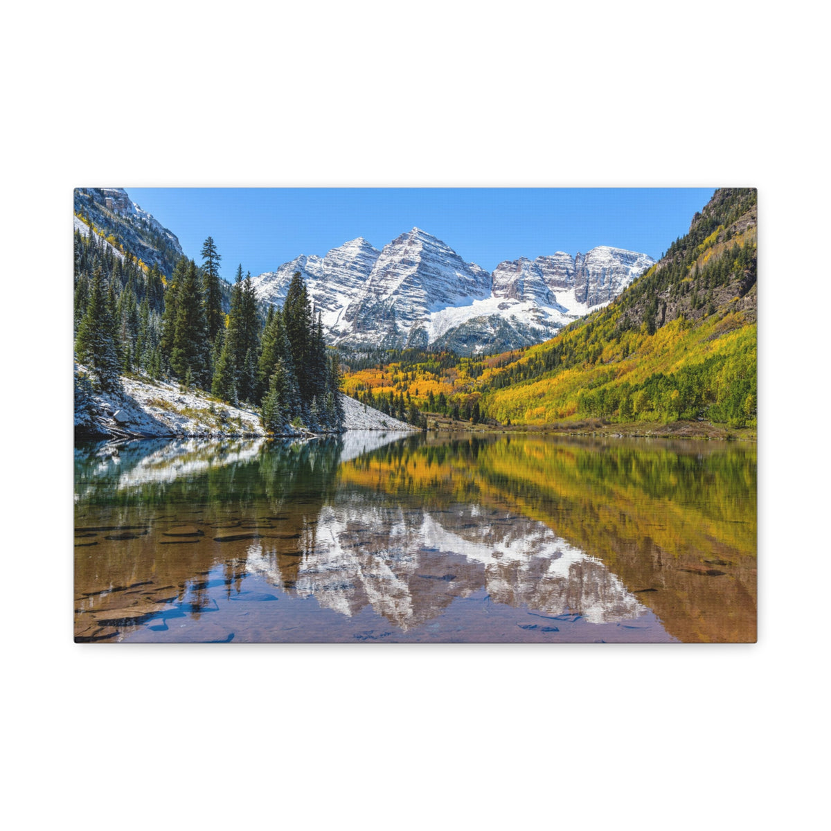 Forest Lake Mountains Nature Wilderness Photography Canvas Wall Art for Home Decor Ready-to-Hang-Express Your Love Gifts