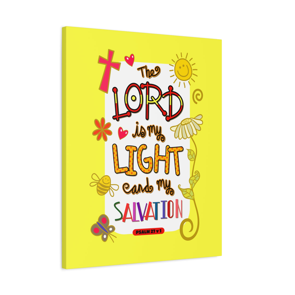 Scripture Walls Lord Is My Light Psalm 27:1 Bible Verse Canvas Christian Wall Art Ready to Hang-Express Your Love Gifts