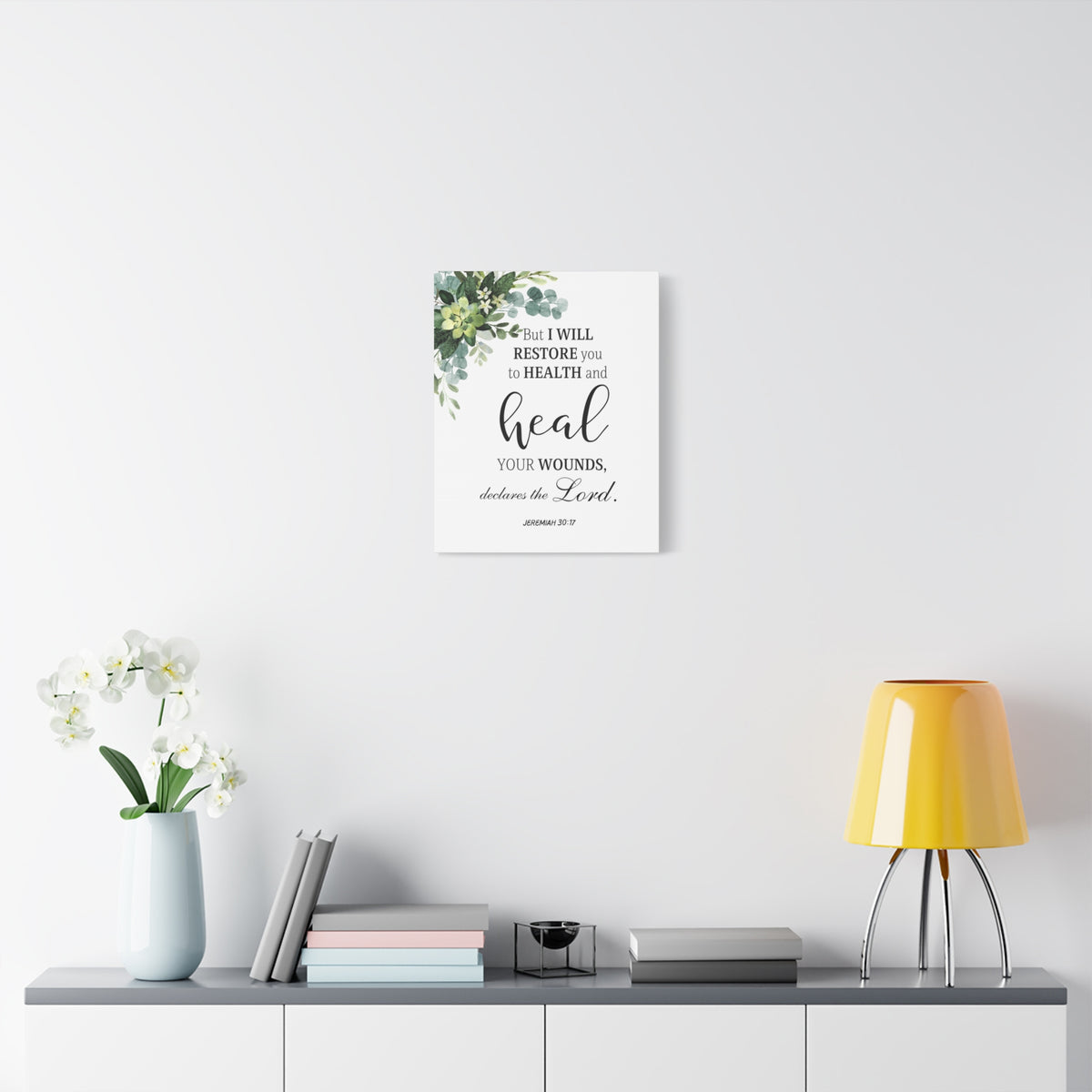 Scripture Walls Jeremiah 30:17 I Will Restore You Bible Verse Canvas Christian Wall Art Ready to Hang Unframed-Express Your Love Gifts