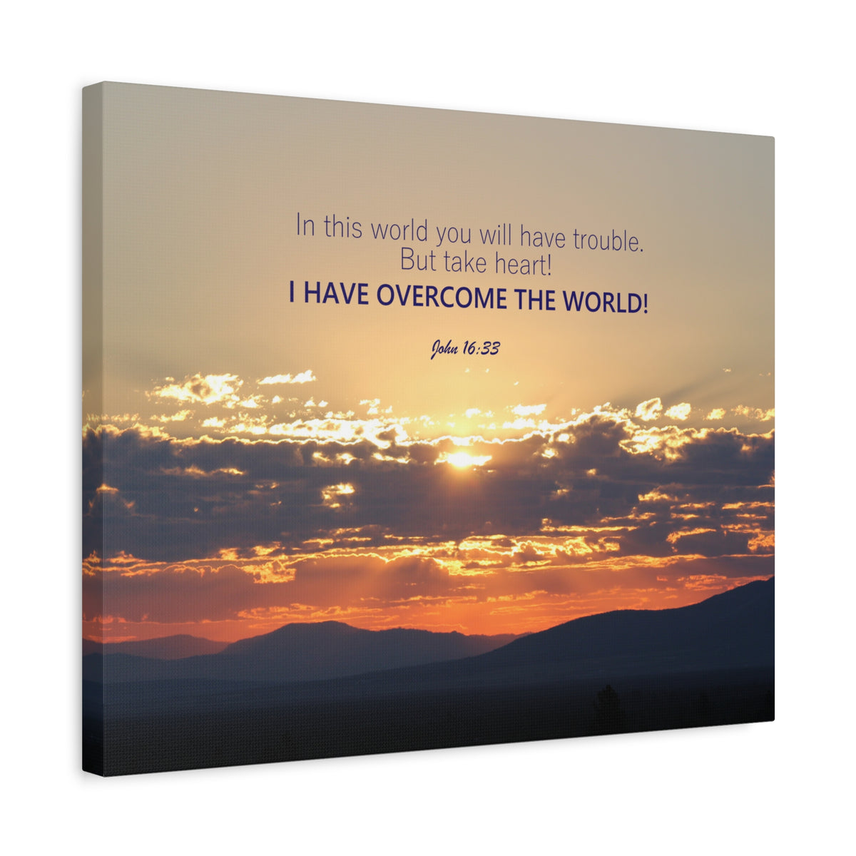 Scripture Walls Overcome The World John 16:33 Bible Verse Canvas Christian Wall Art Ready to Hang-Express Your Love Gifts