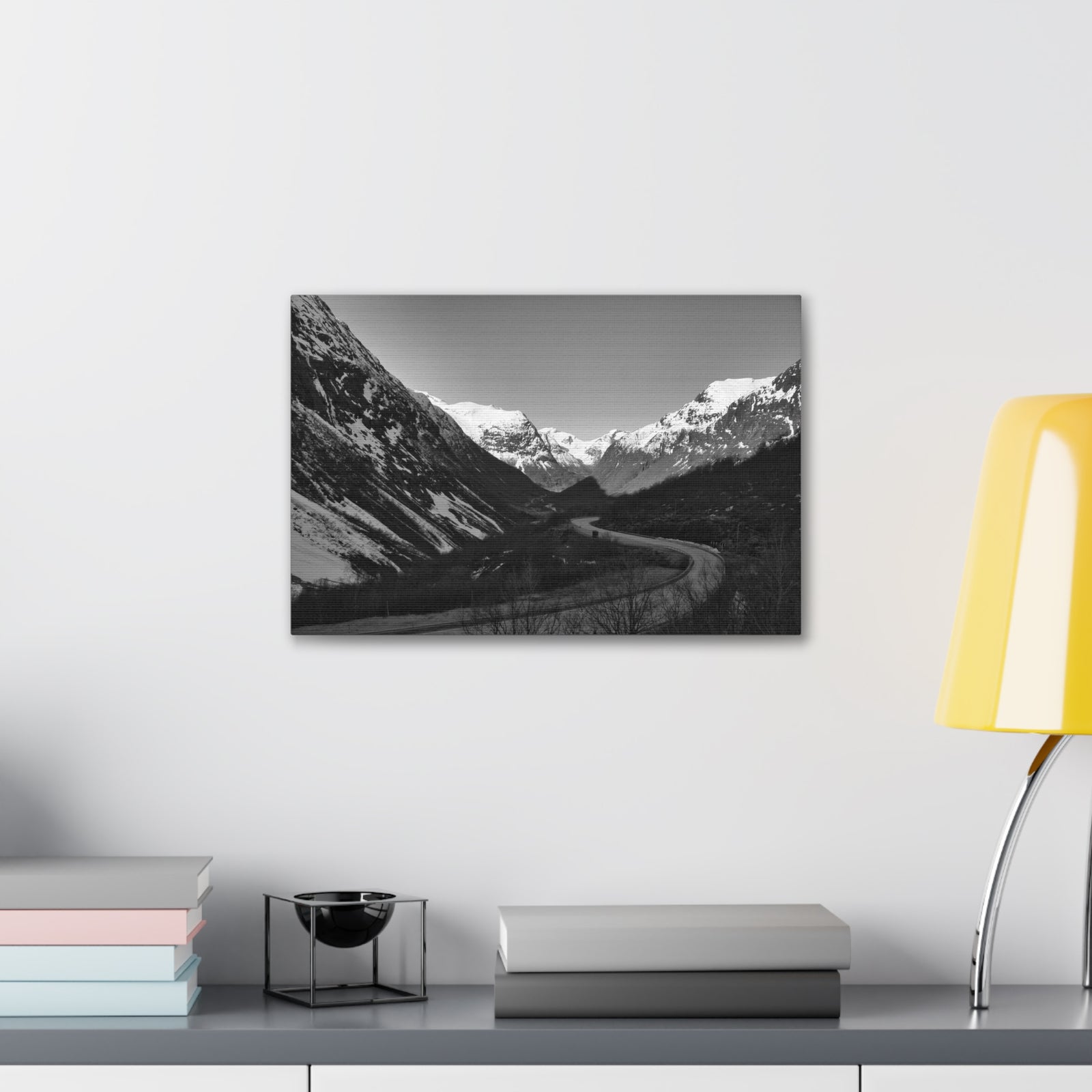 Forest Mountain Black And White Nature Wilderness Photography Canvas Wall Art for Home Decor Ready-to-Hang-Express Your Love Gifts