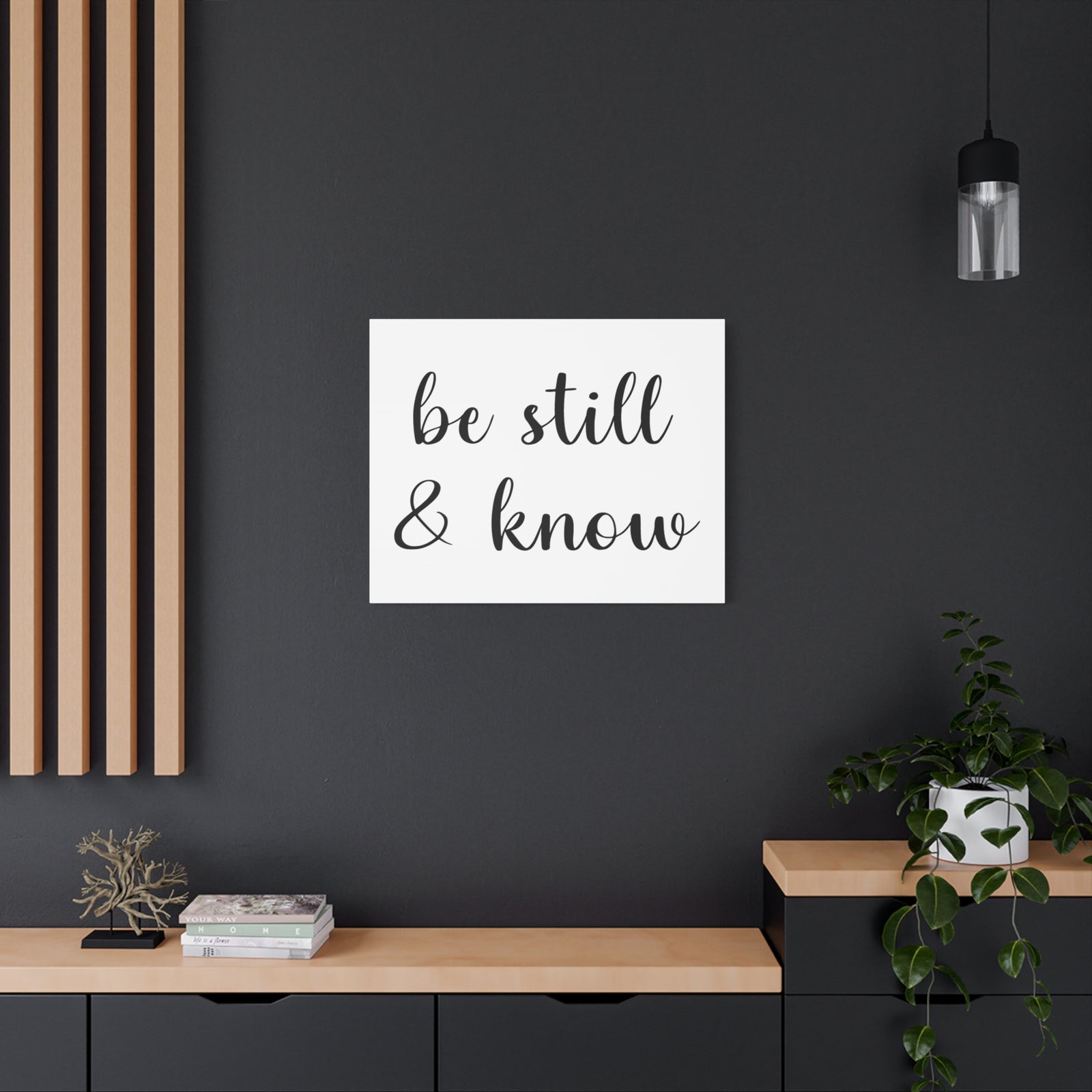 Scripture Canvas Be Still & Know Psalm 46:10 Cursive Christian Wall Art Bible Verse Print Ready to Hang-Express Your Love Gifts