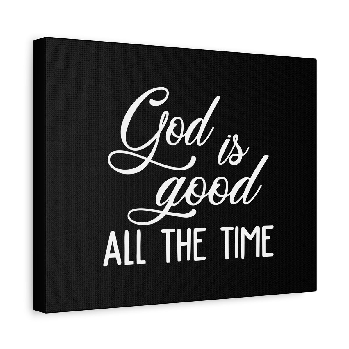 Scripture Canvas God Is Good All The Time Psalm 100:5 Black Christian Wall Art Bible Verse Print Ready to Hang-Express Your Love Gifts