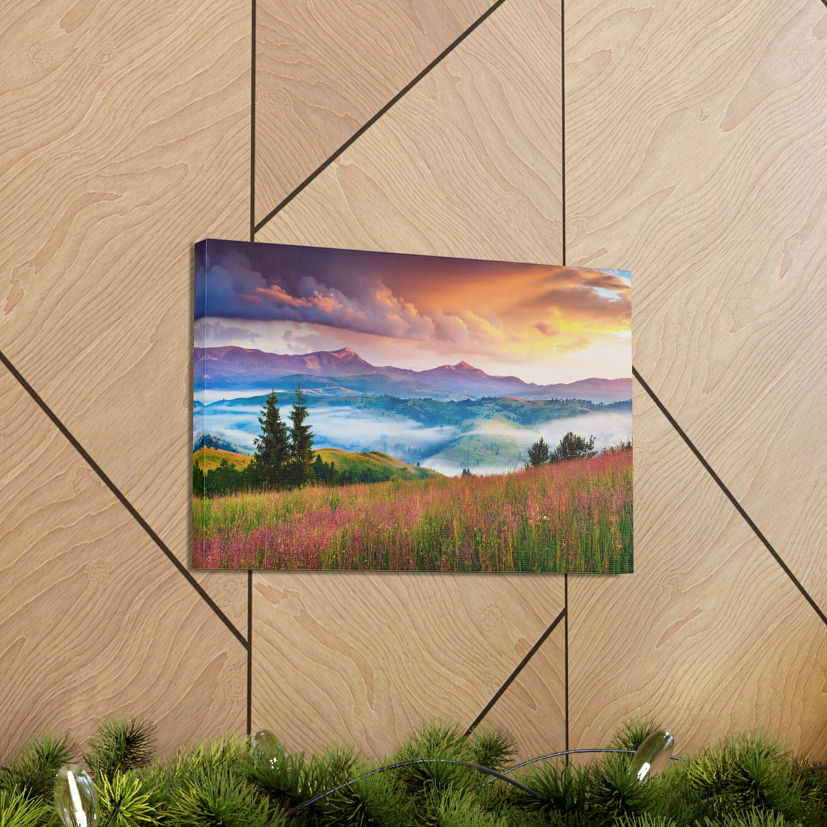 Majestic Mountain Mystic Forest Nature Wilderness Photography Canvas Wall Art for Home Decor Ready-to-Hang-Express Your Love Gifts