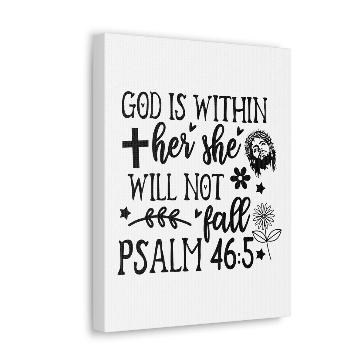 Scripture Walls Psalm 46:5 God is Within Her Bible Verse Canvas Christian Wall Art Ready to Hang Unframed-Express Your Love Gifts