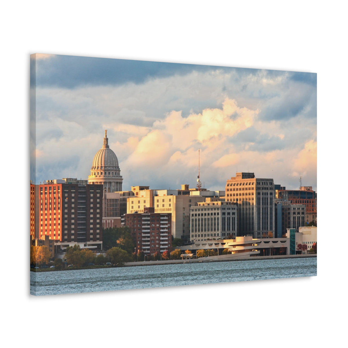 Madison Skyline Daytime Canvas Artwork High-Quality Breathtaking Stunning Cityscape for Home Decor Ready to Hang-Express Your Love Gifts