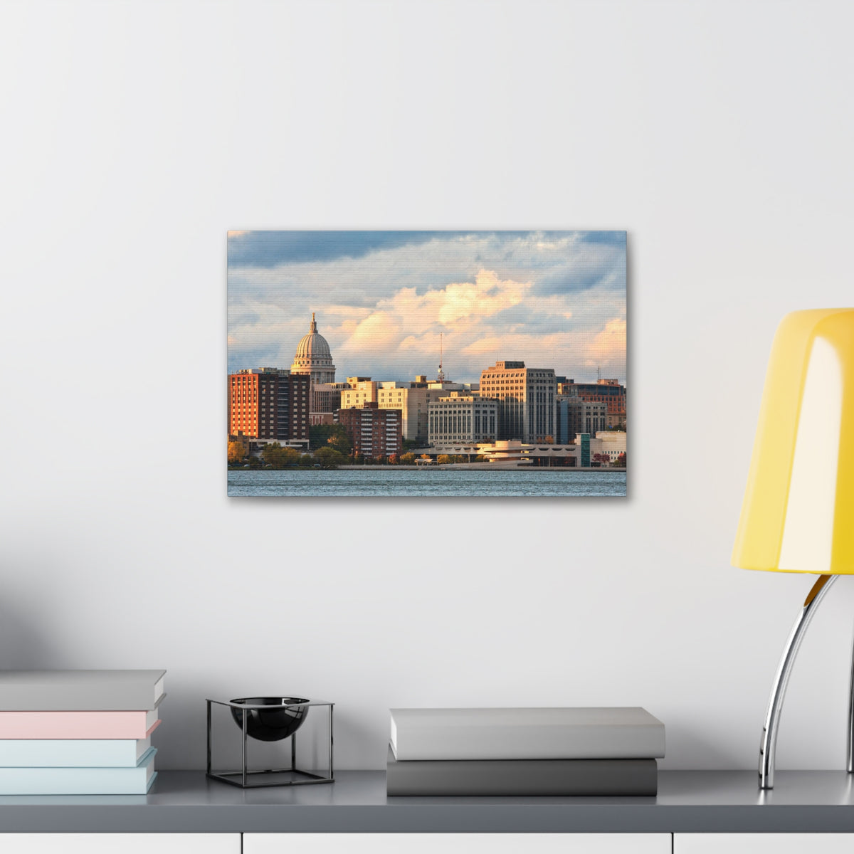 Madison Skyline Daytime Canvas Artwork High-Quality Breathtaking Stunning Cityscape for Home Decor Ready to Hang-Express Your Love Gifts