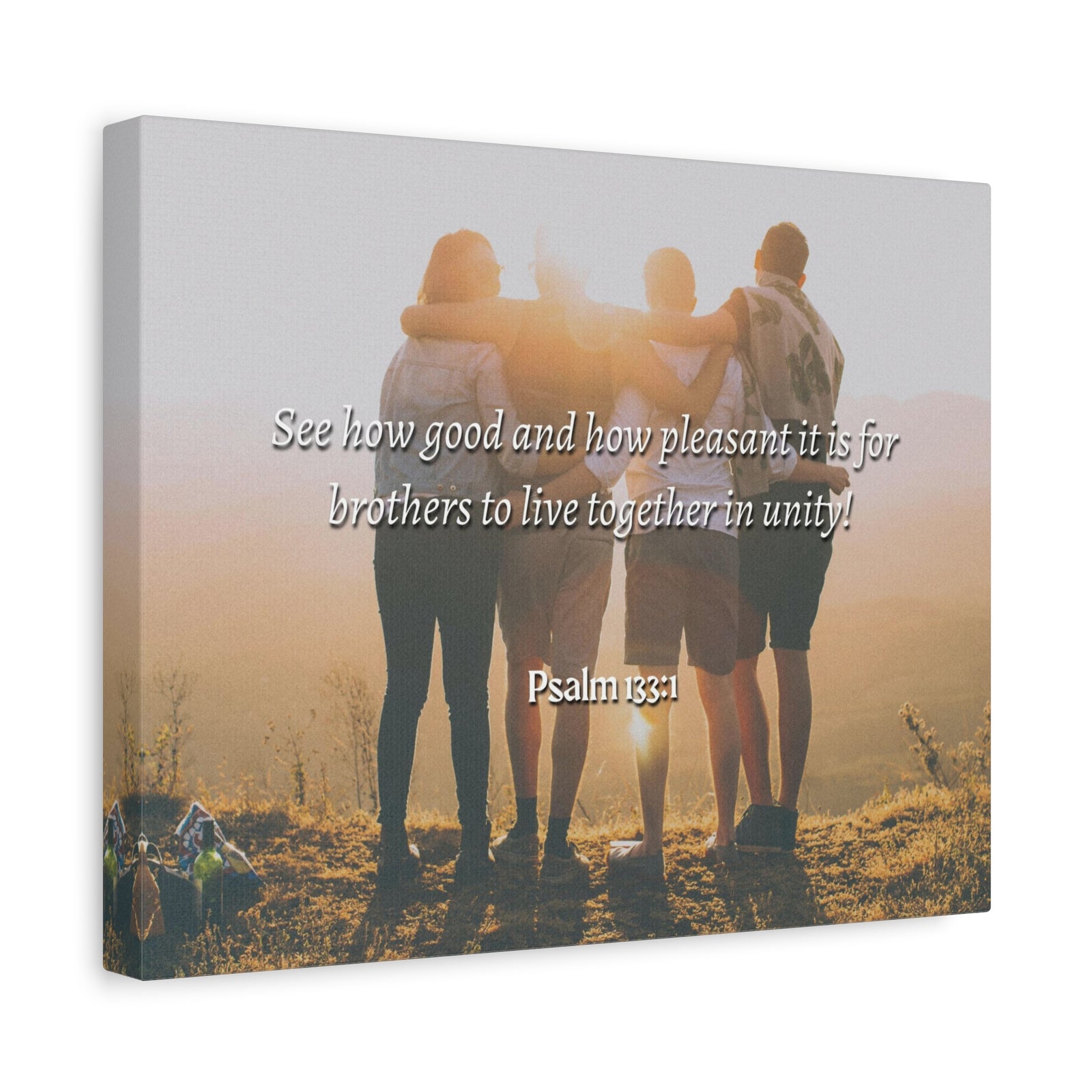 Scripture Canvas Together In Unity Psalms 133:1 Christian Wall Art Bible Verse Print Ready to Hang-Express Your Love Gifts