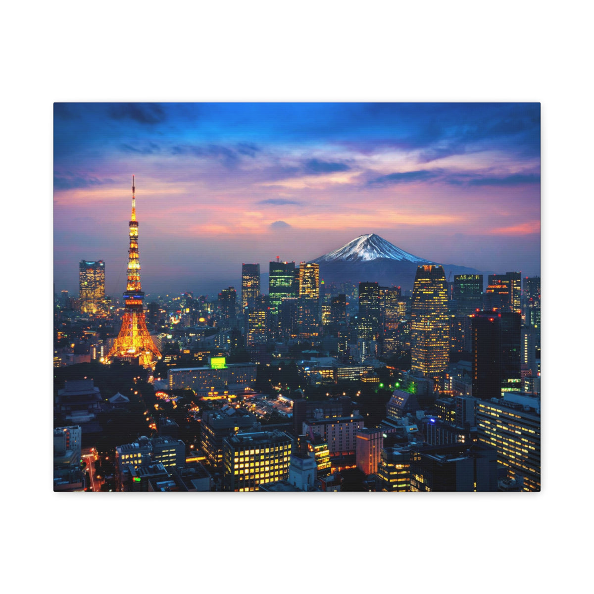 Tokyo Night Skyline Canvas Artwork High-Quality Breathtaking Stunning Cityscape for Home Decor Ready to Hang-Express Your Love Gifts