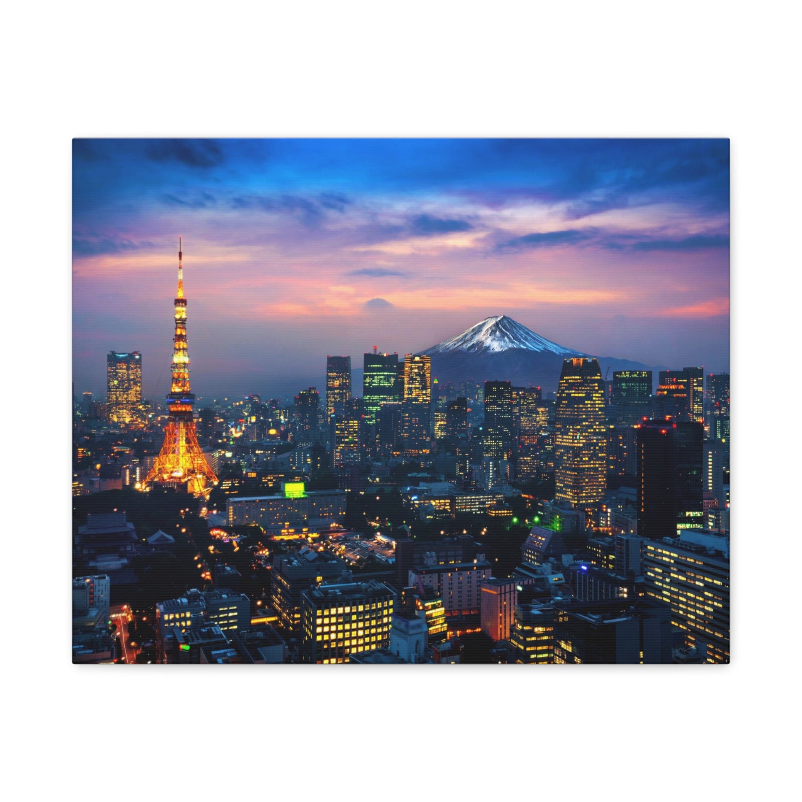 Tokyo Night Skyline Canvas Artwork High-Quality Breathtaking Stunning Cityscape for Home Decor Ready to Hang-Express Your Love Gifts