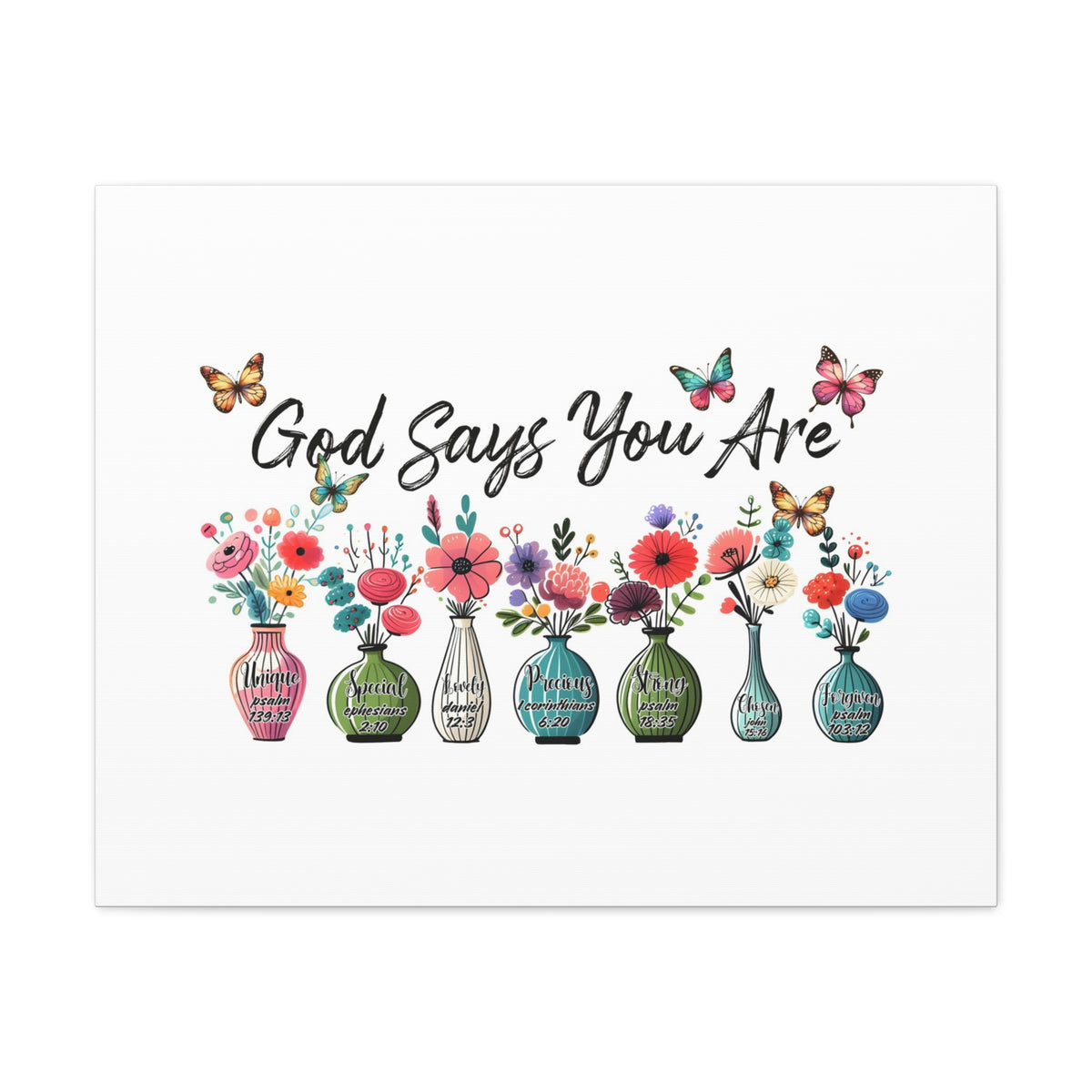 Scripture Walls God Says You Are Bible Verse Canvas Christian Wall Art Ready to Hang Unframed-Express Your Love Gifts