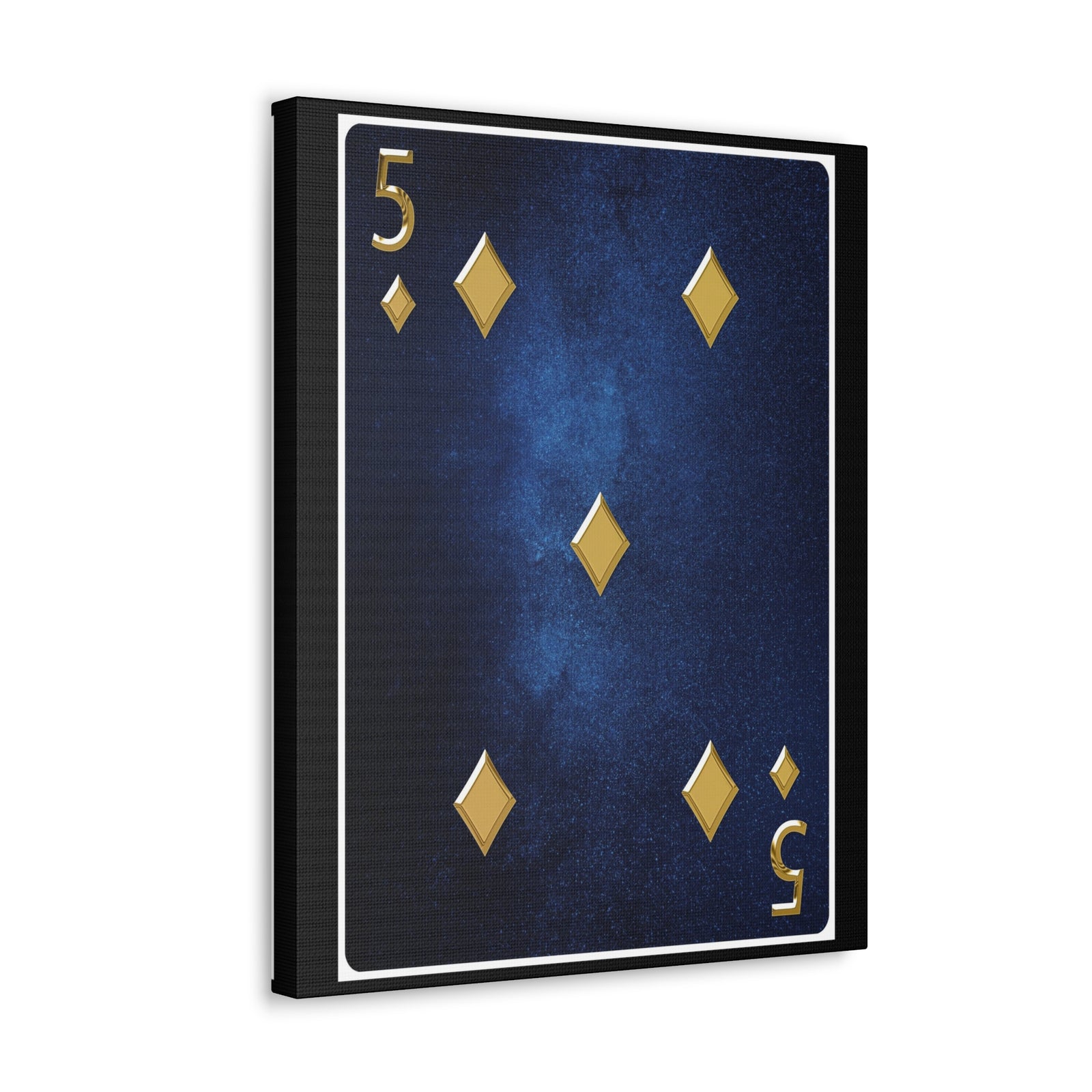Five Of Diamonds Space Background Playing Card Canvas Wall Art for Home Decor Ready-to-Hang-Express Your Love Gifts