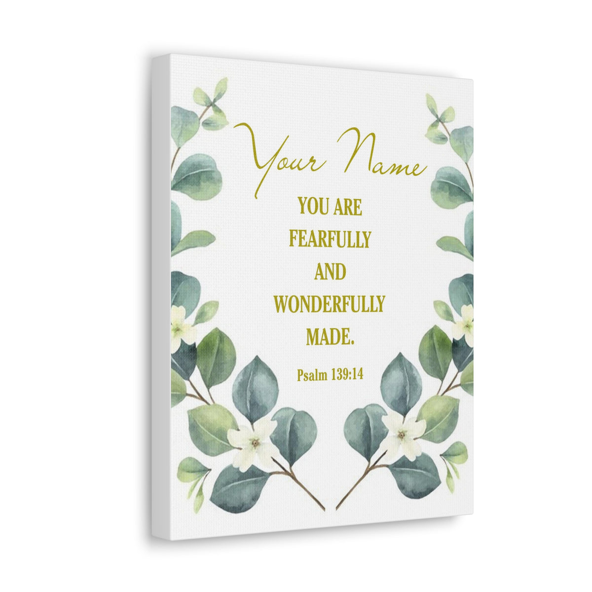 Personalized Psalm 139:14 Bible Verse Canvas Christian Wall Art Ready to Hang-Express Your Love Gifts